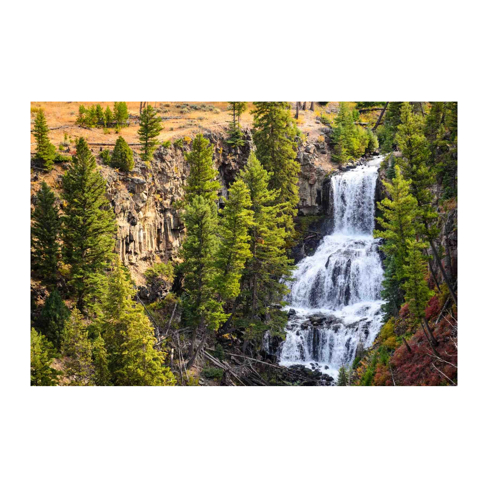 Serene Waterfall & Forest Wall Art