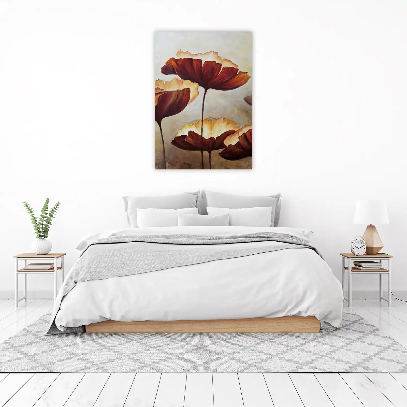 Abstract Red Poppy Textured Wall Art