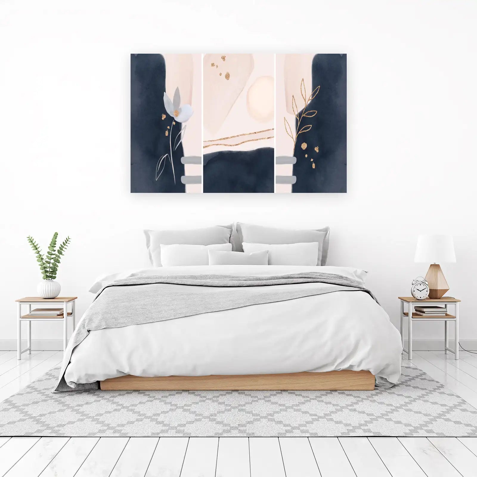 Abstract Floral Gold Leaf Wall Art