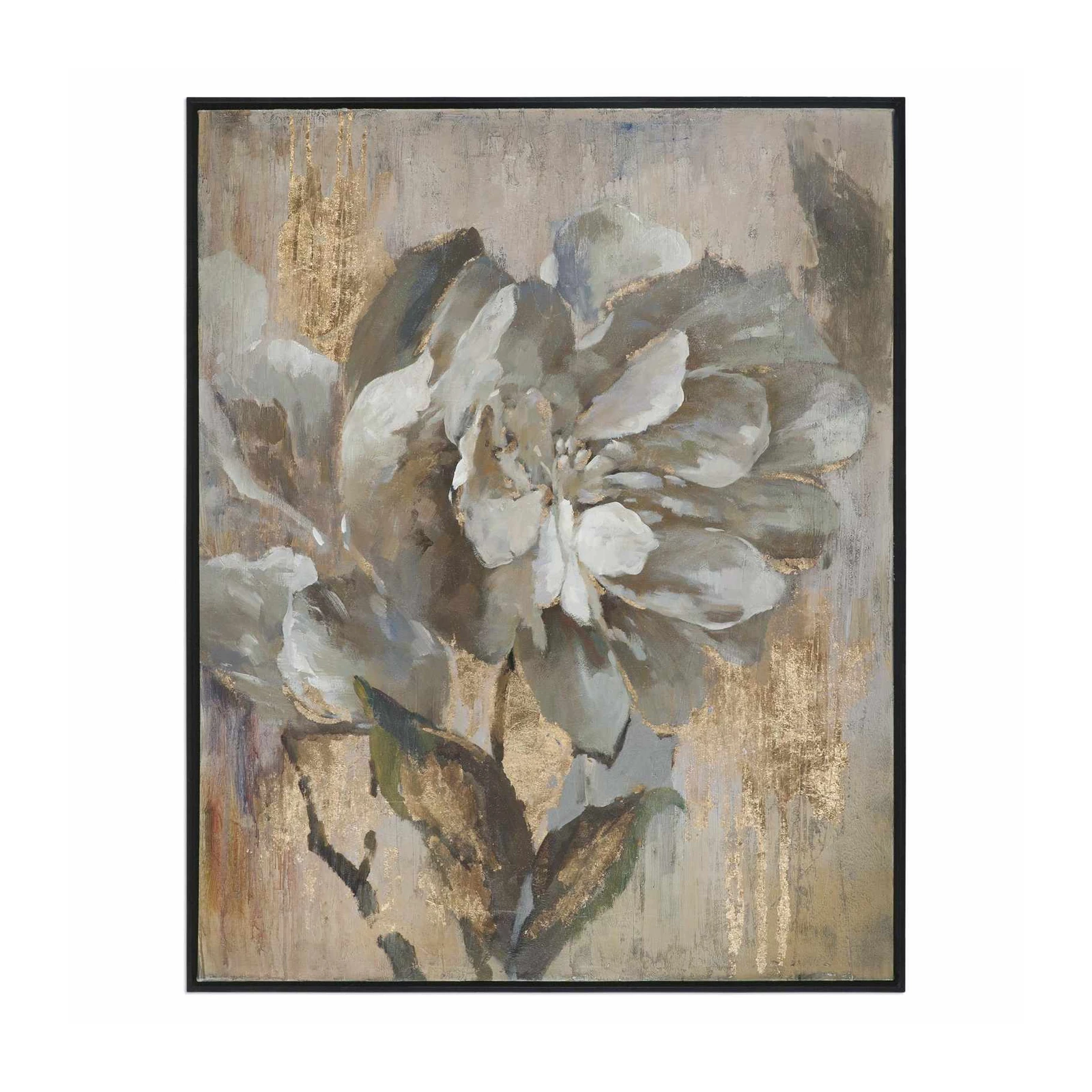 Elegant Gold Petal Floral Wall Art