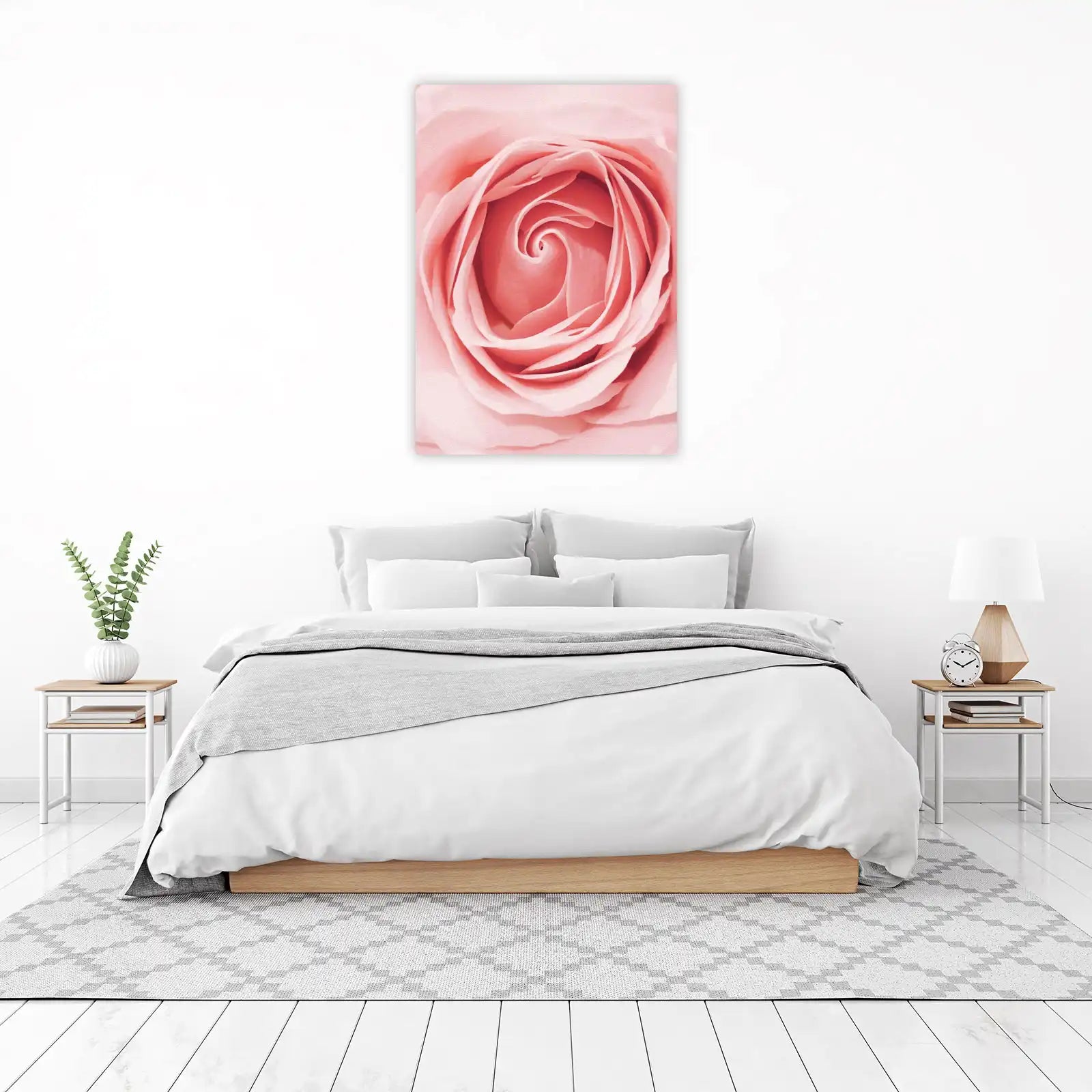 Elegant Pink Rose Macro Art Wall Art