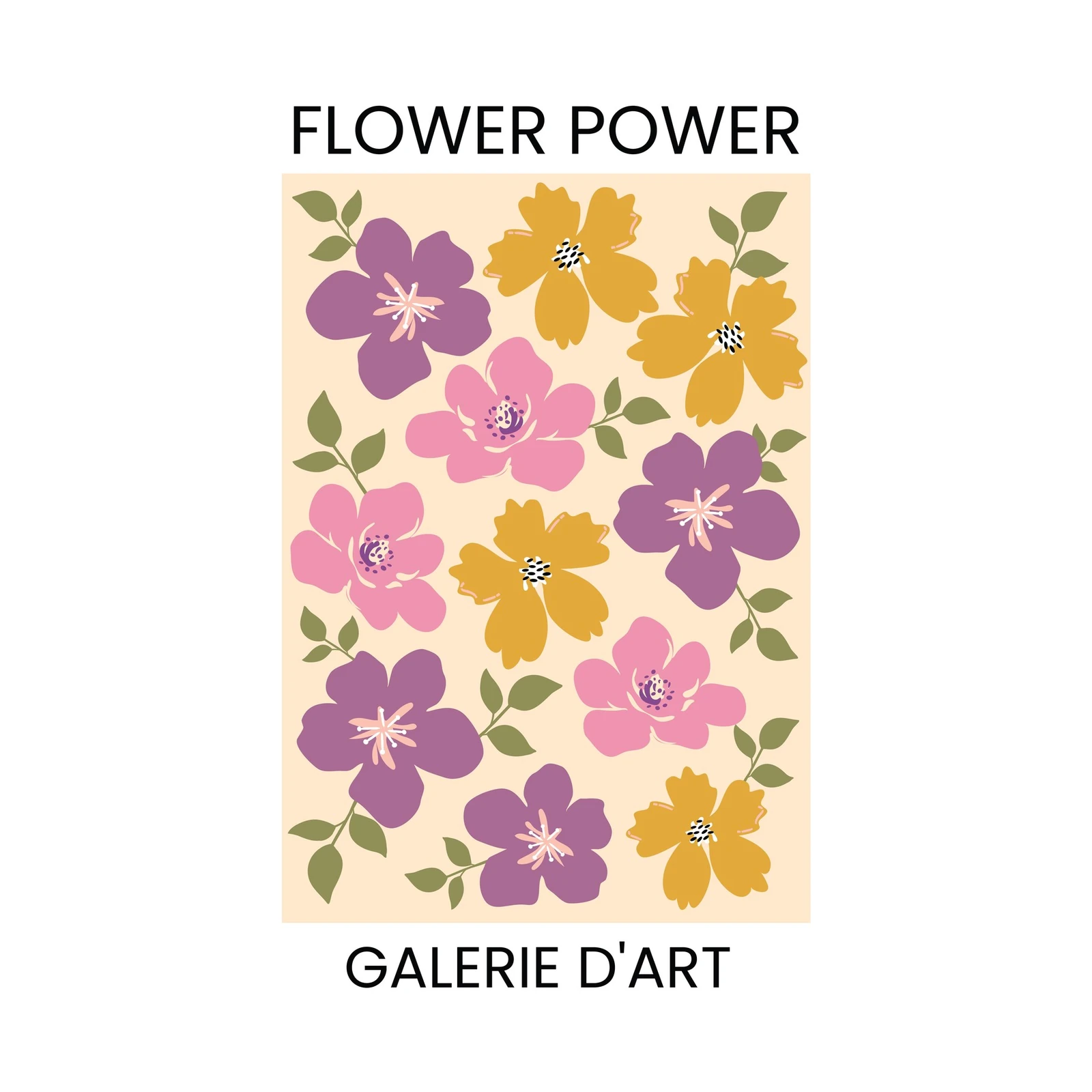 Vibrant Floral Power Wall Art Art