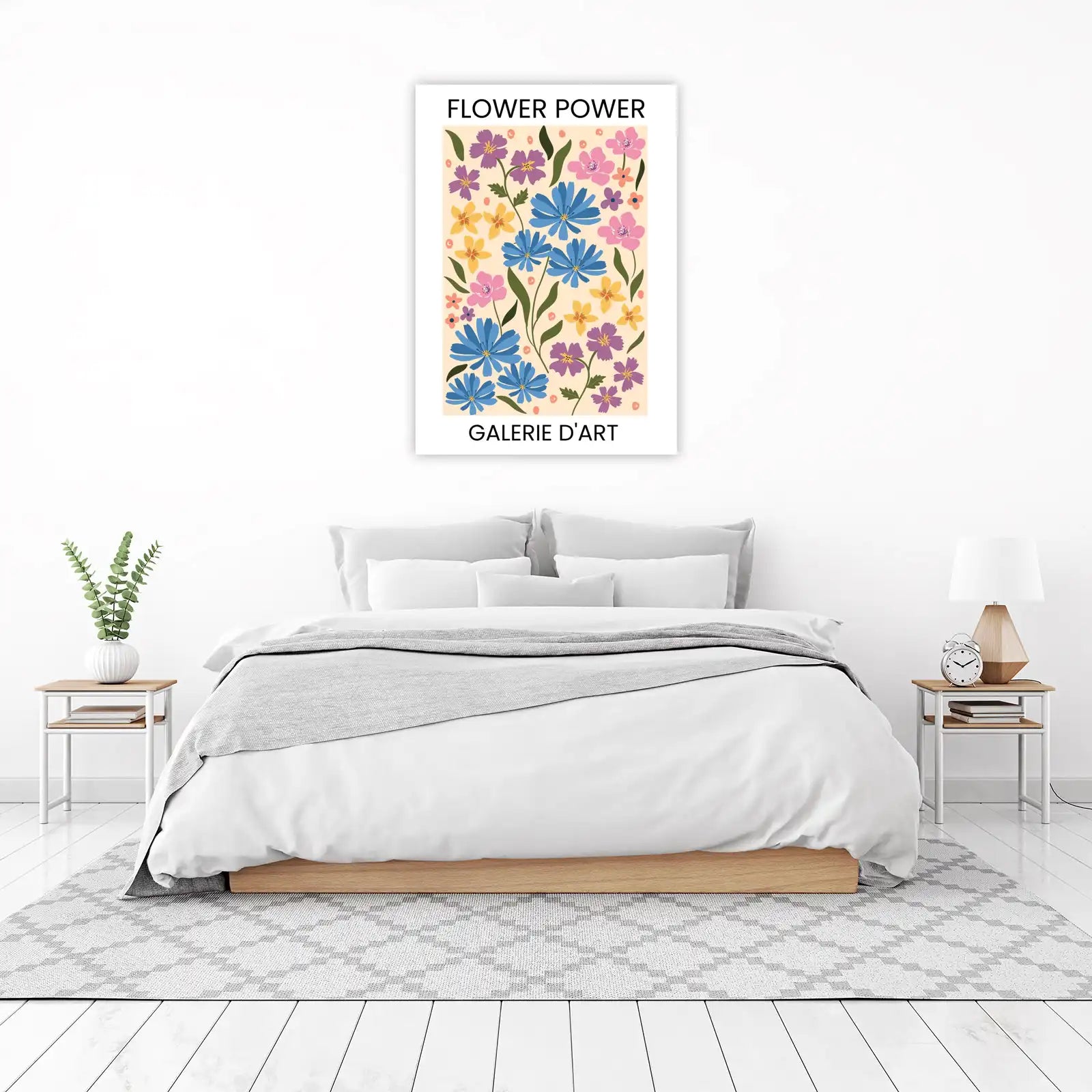 Vibrant Floral Burst Wall Art - Mid-Century Modern Art