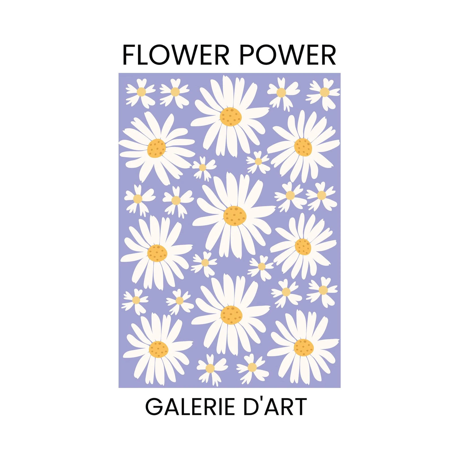 Retro Daisy Flower Power Wall Art