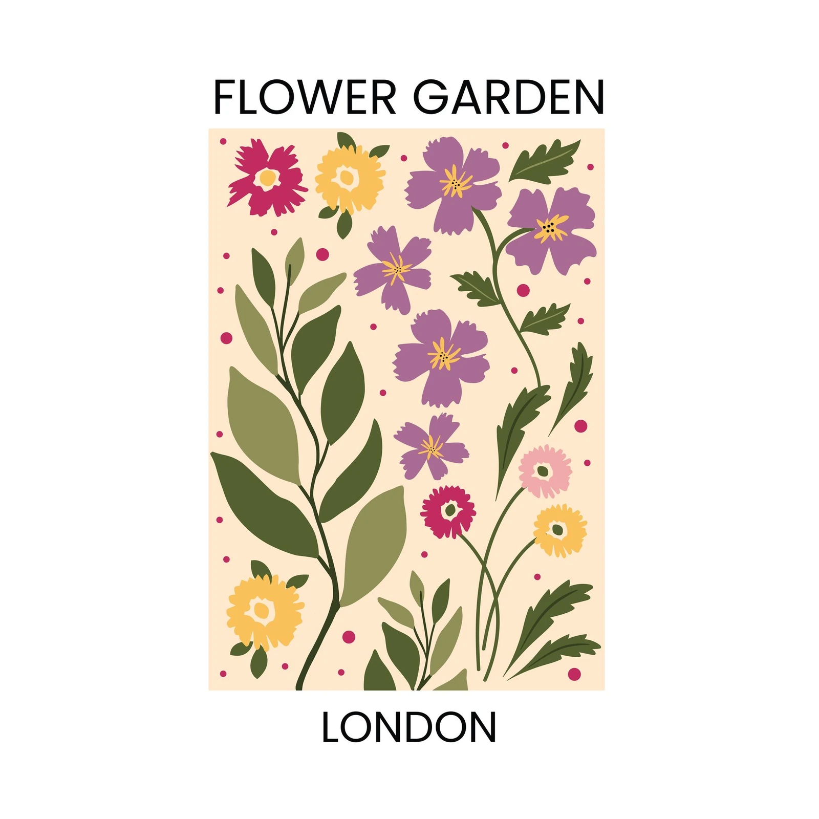 Vibrant Floral Garden London Wall Art Wall Art