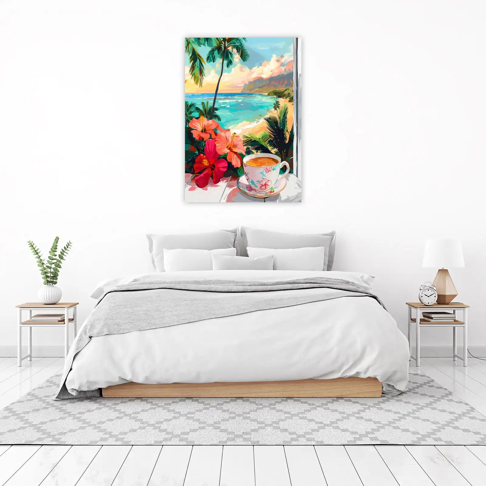 Tropical Sunrise Hibiscus Coffee Wall Art