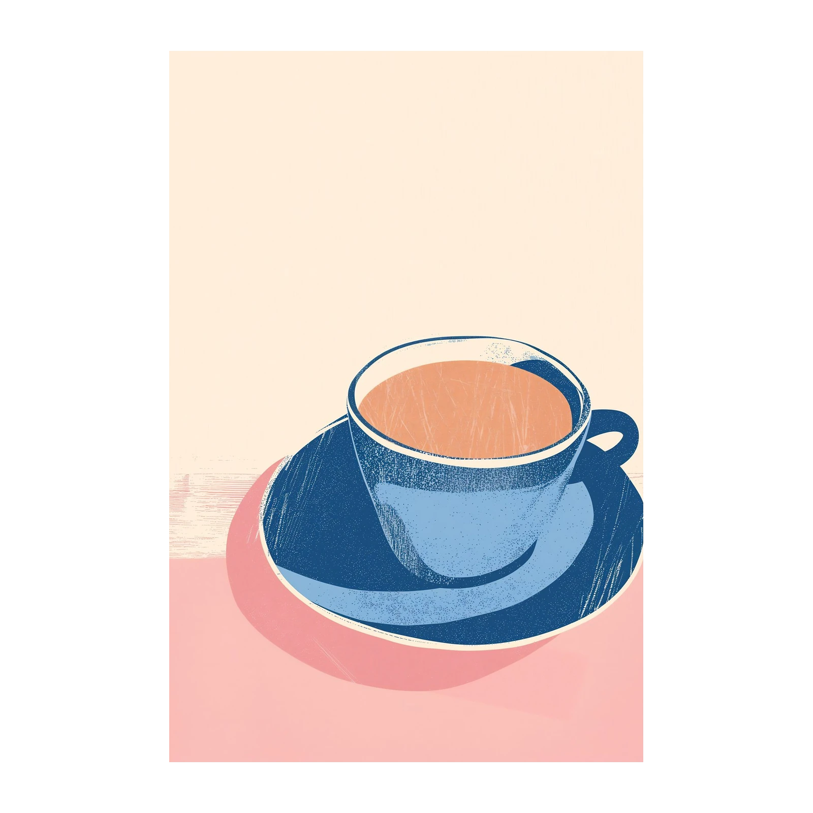 Serene Coffee Break Mid-Century Modern Wall Art
