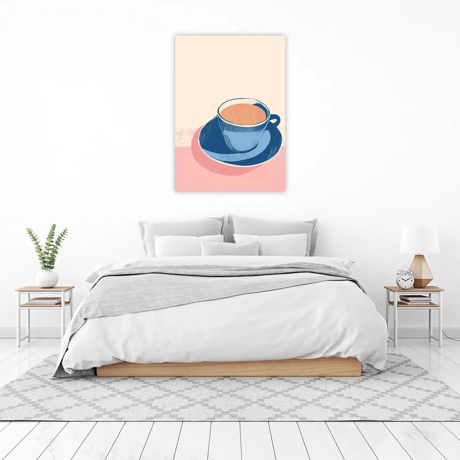 Serene Coffee Break Mid-Century Modern Wall Art