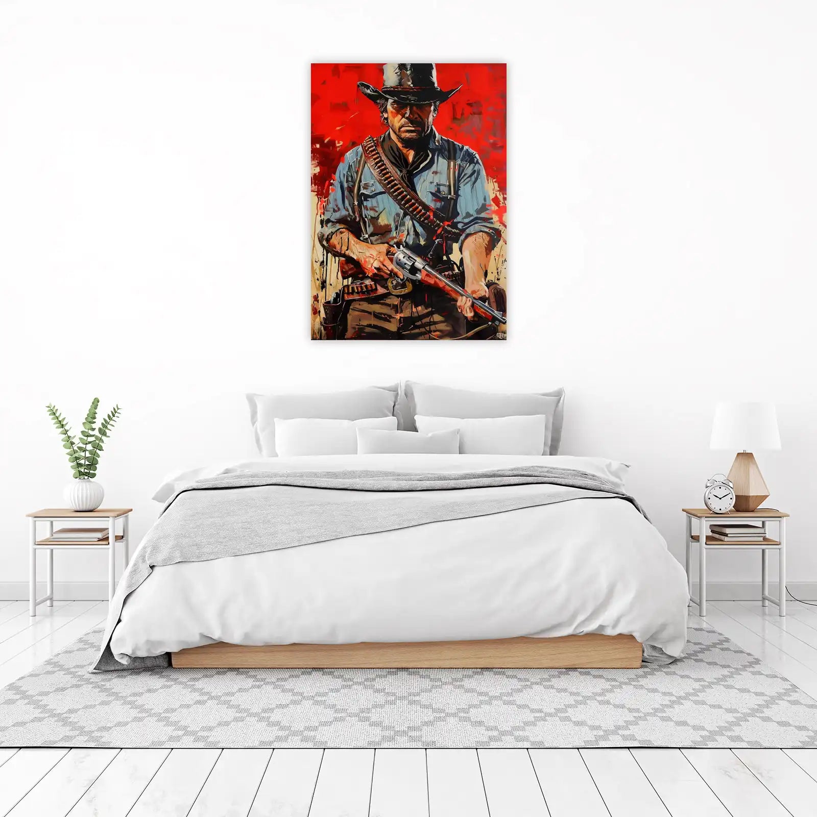 Outlaw Cowboy Vivid Red Wall Art