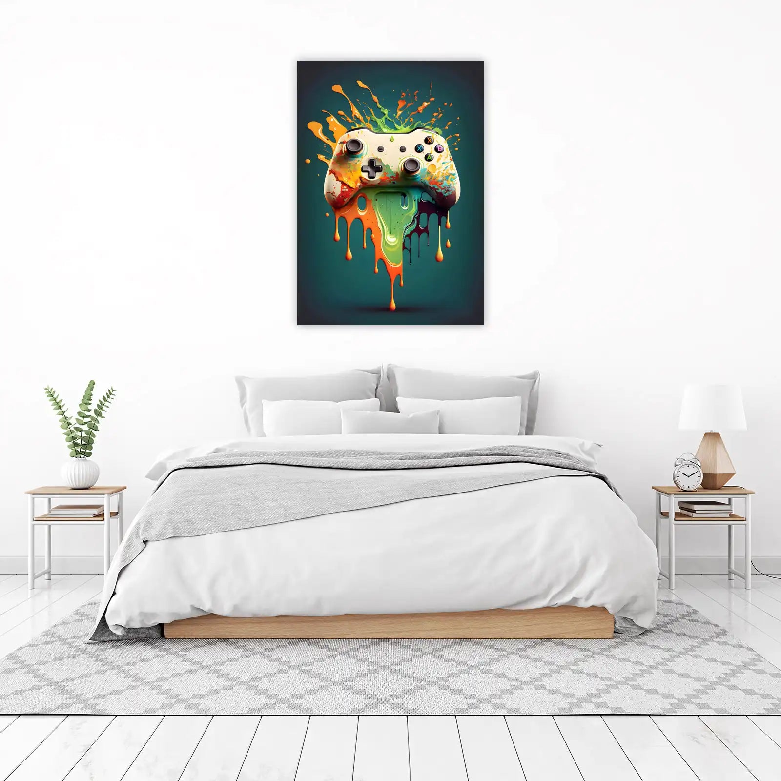 Dripping Paint Gaming Controller Wall Art