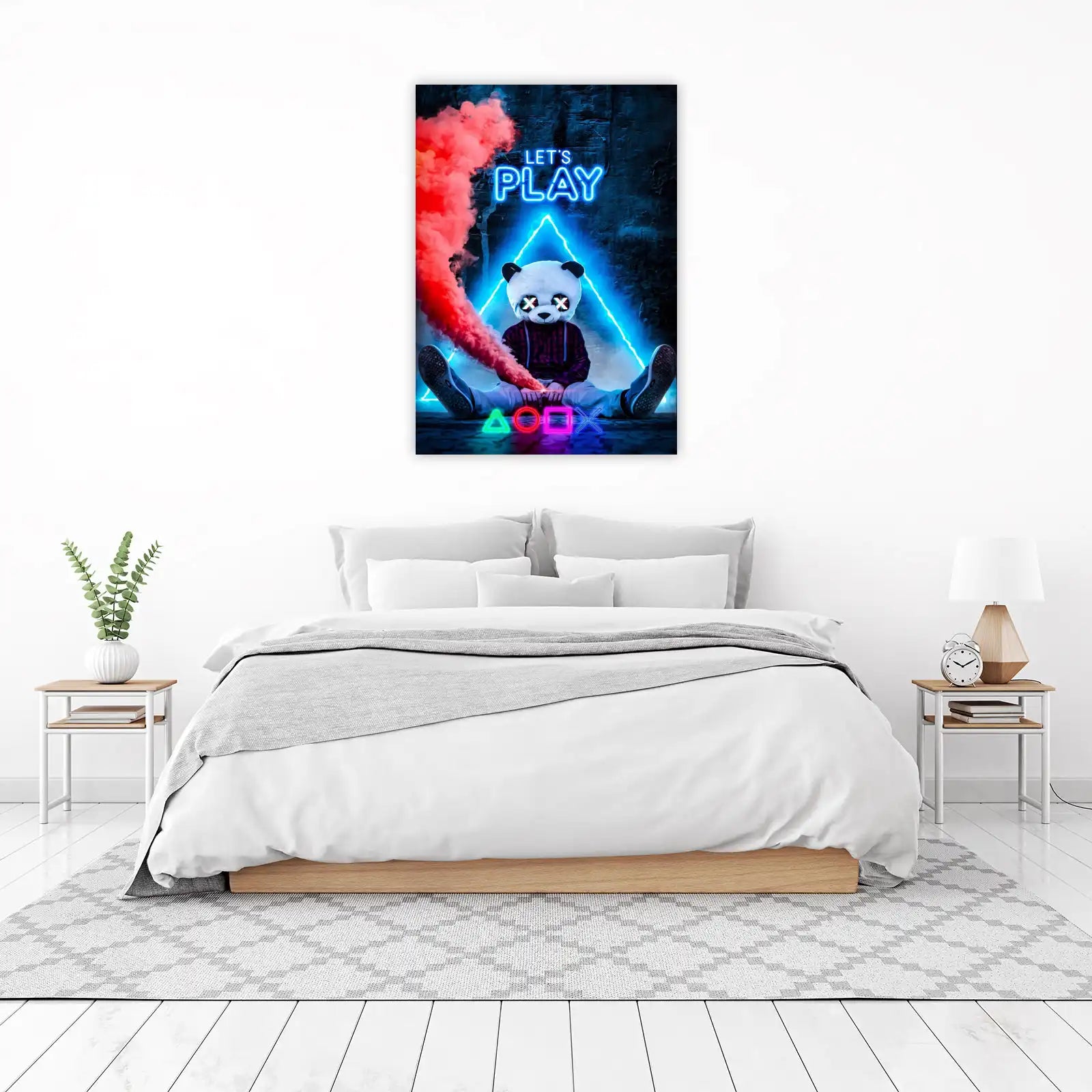 Gamer Panda Neon Vibes Wall Art