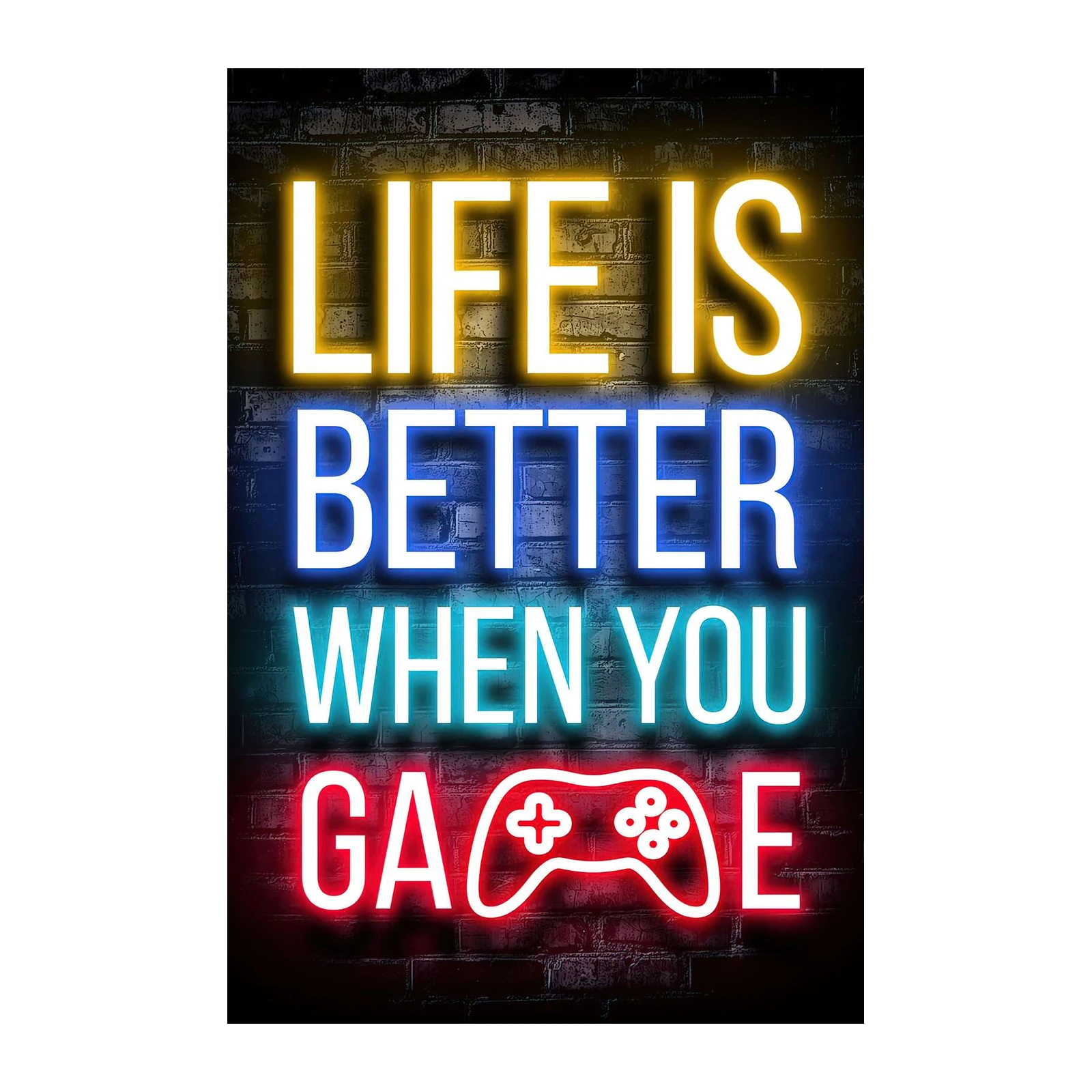 Life is Better Gaming Neon Wall Art Wall Art