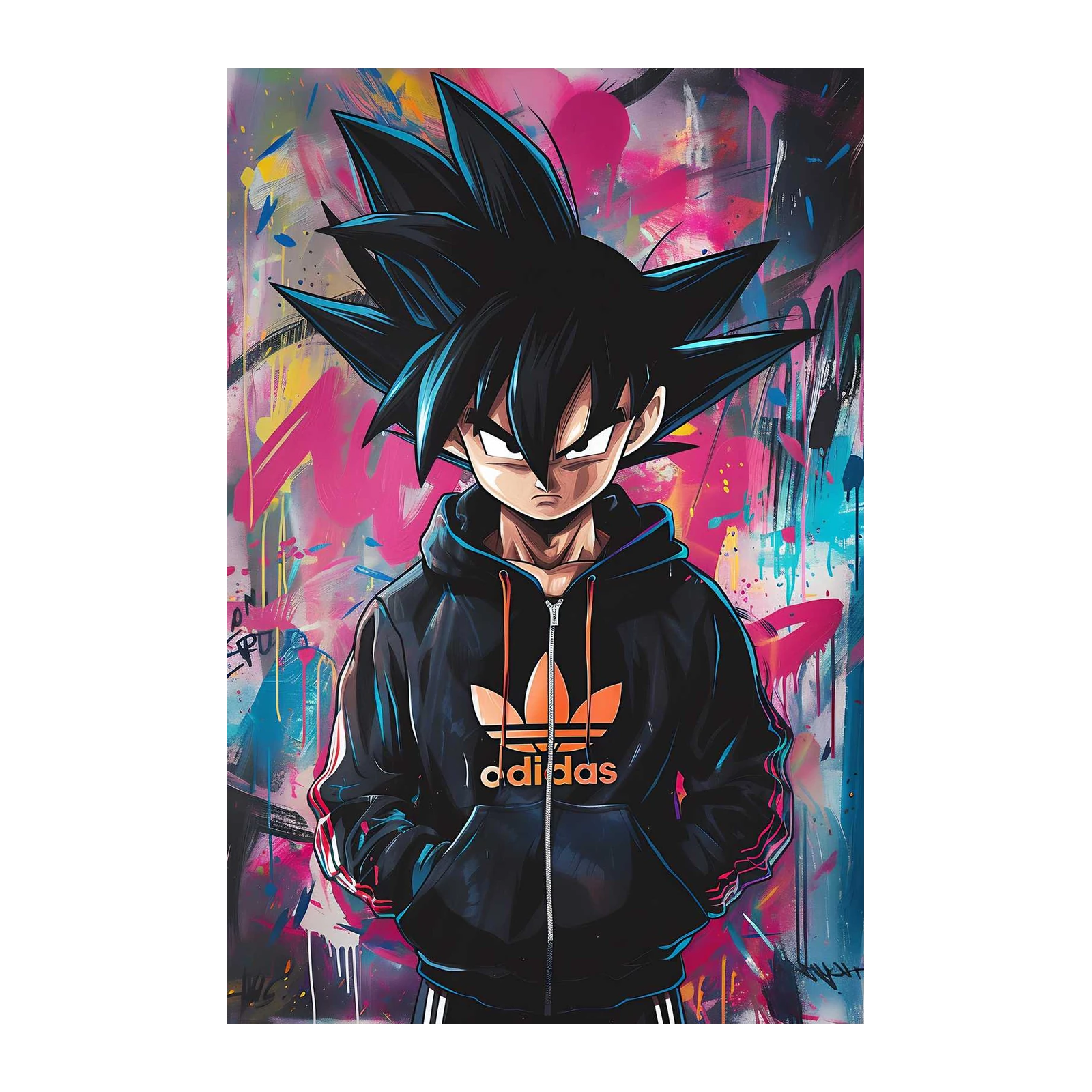 Goku Street Art Hoodie Wall Art