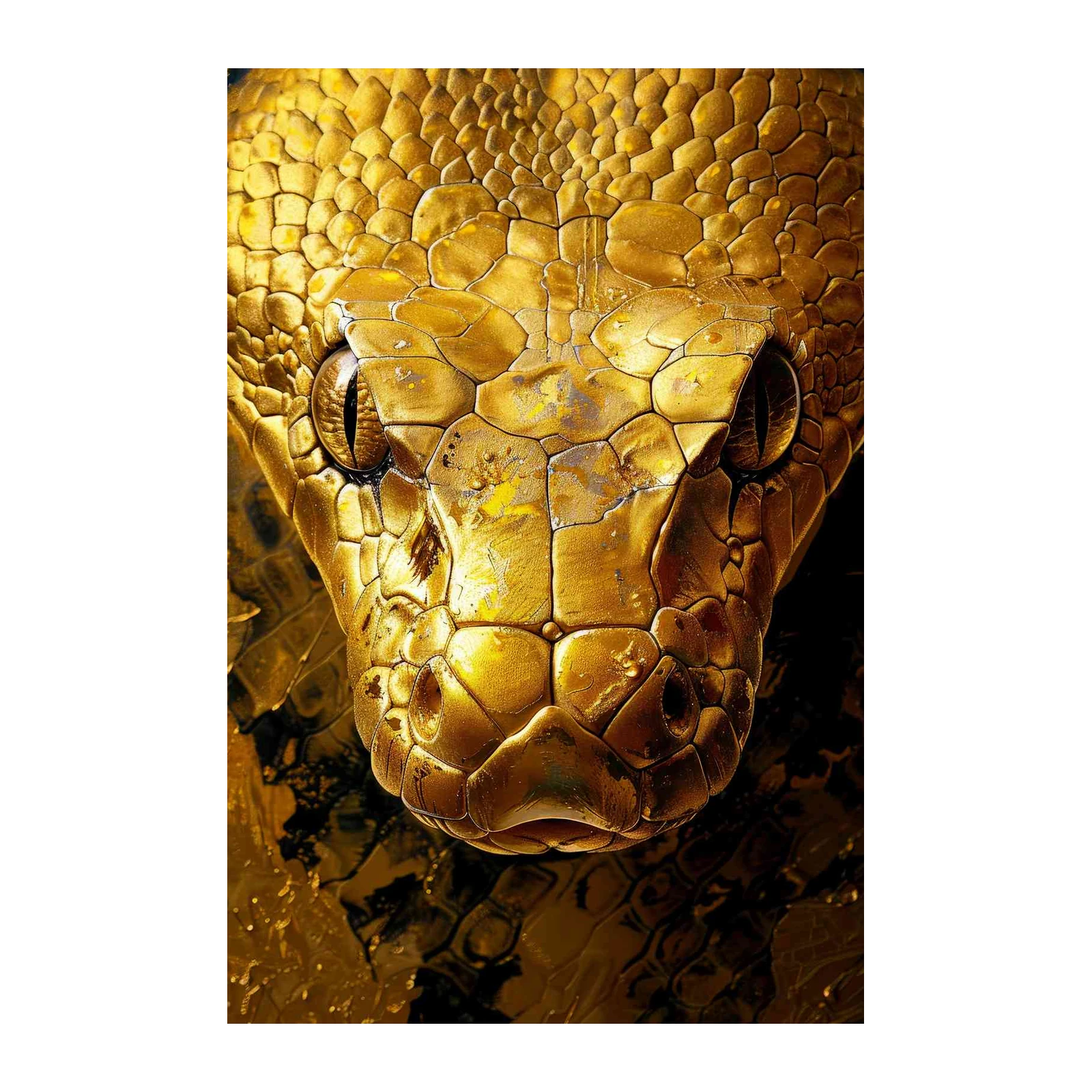 Golden Serpent Majesty Wall Art
