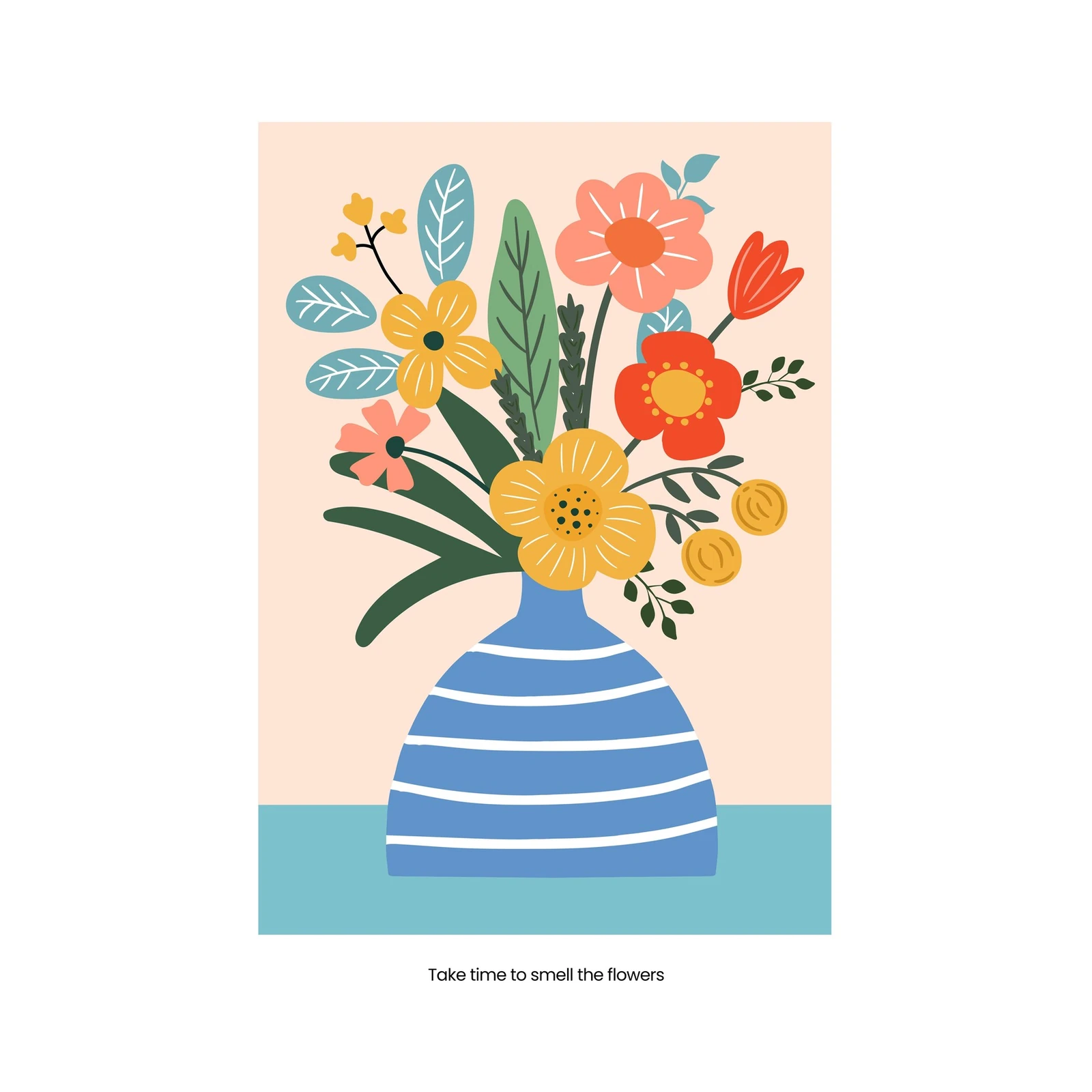 Vibrant Floral Bouquet Wall Art - Boho Wall Art