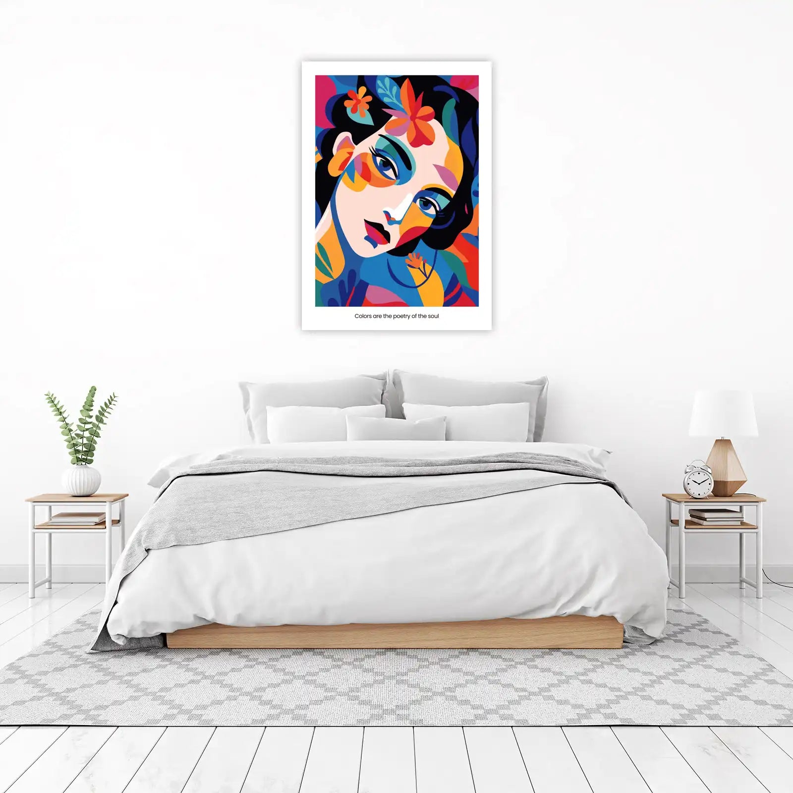 Vibrant Floral Portrait Abstract Wall Art