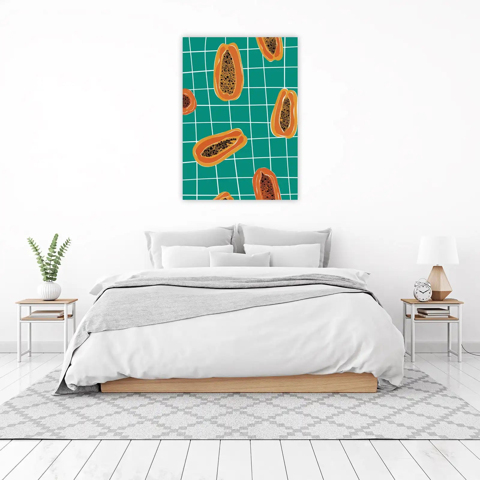 Vibrant Papaya Grid Art Wall Art
