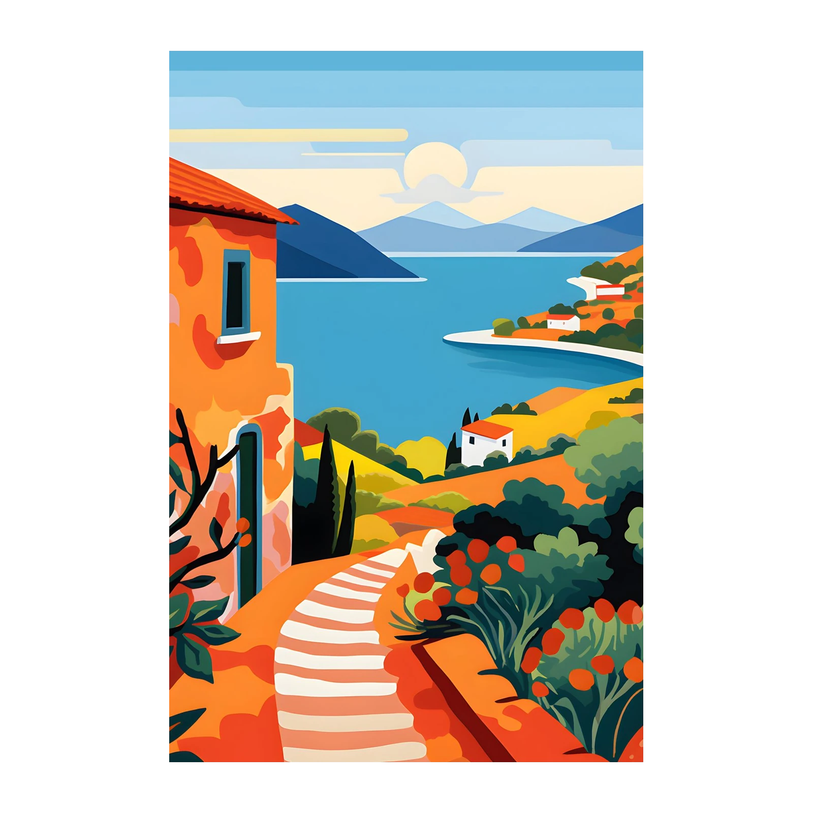 Vibrant Mediterranean Escape Wall Art