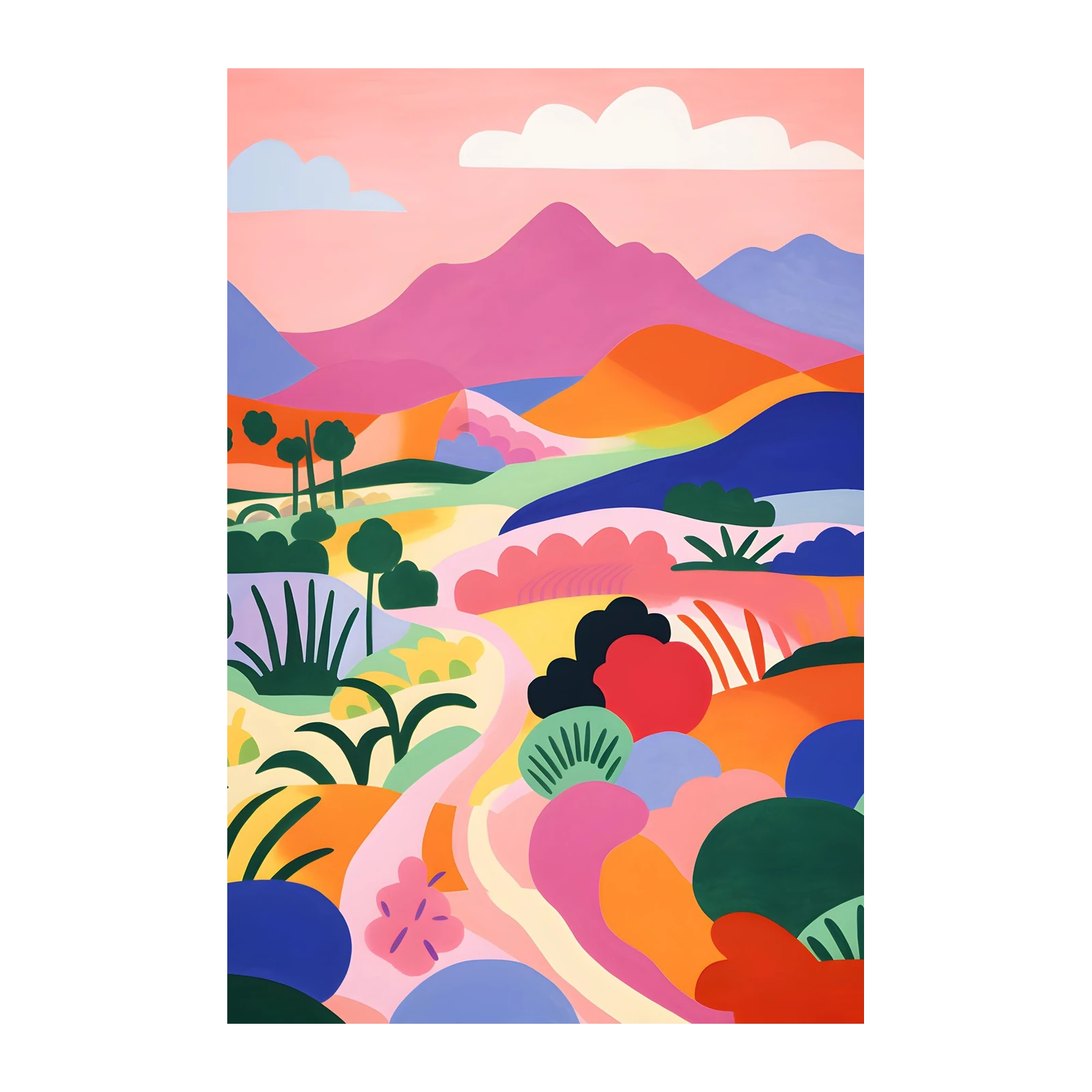 Vibrant Landscape Abstract Wall Art