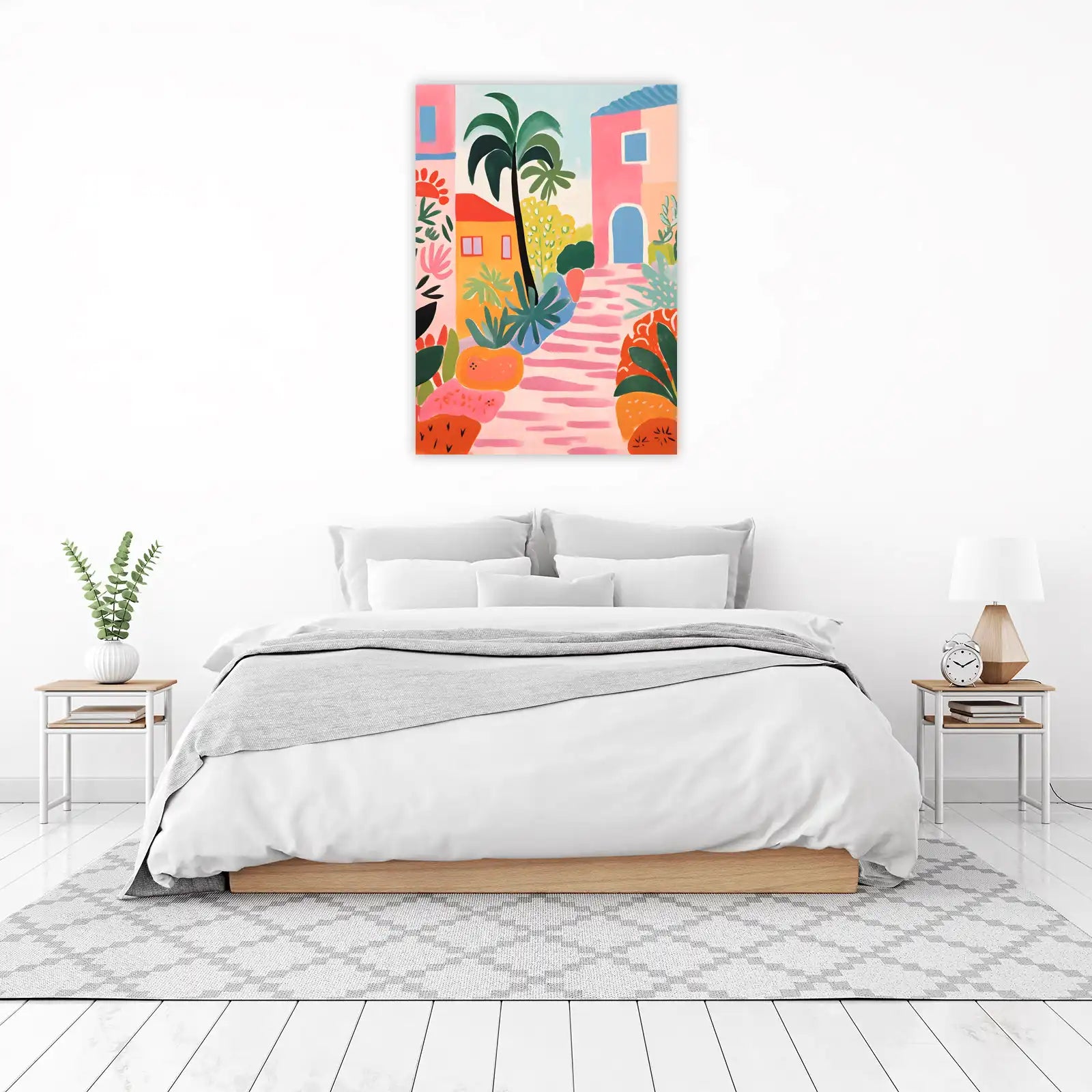 Vibrant Tropical Village Wall Art