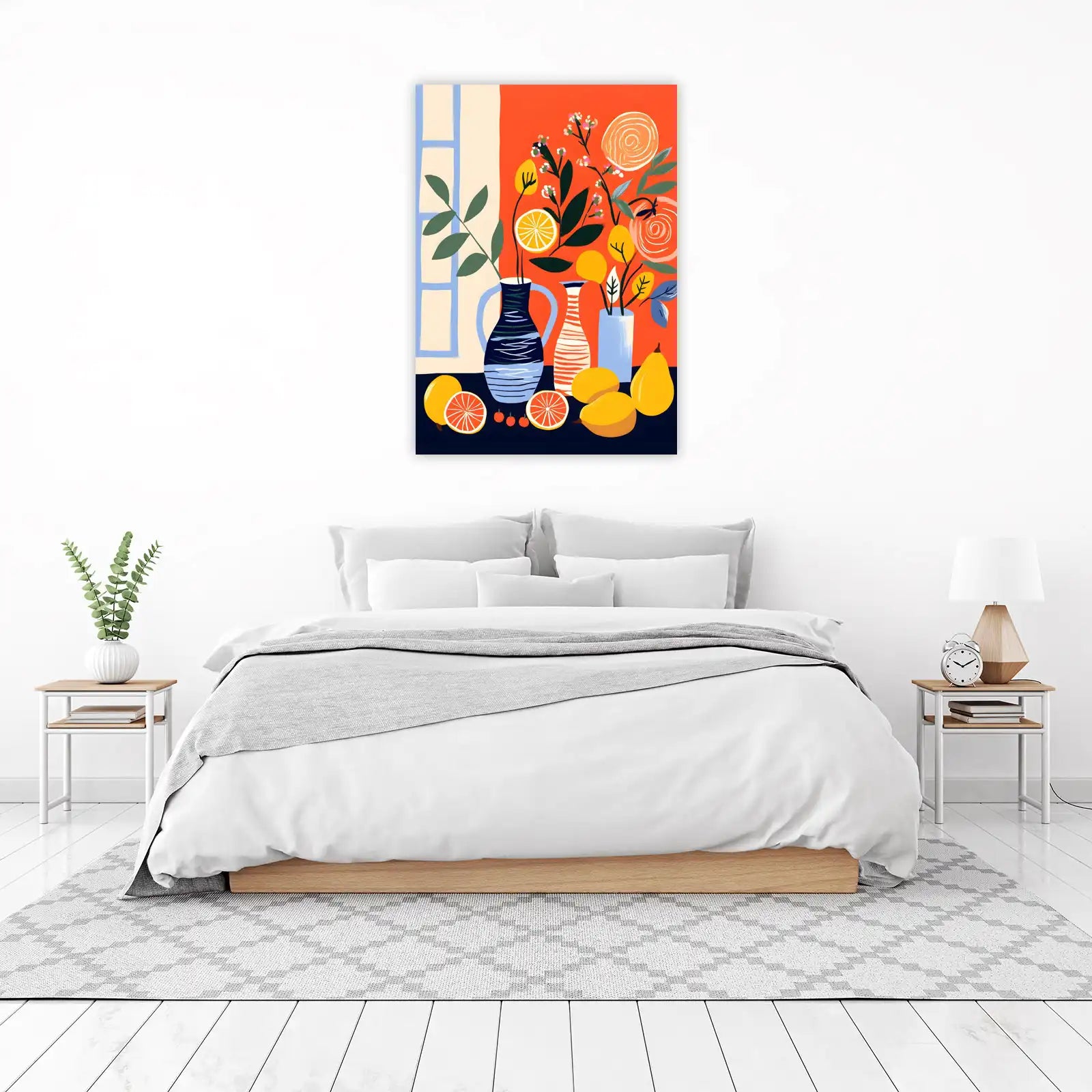 Vibrant Citrus & Floral Still Life Wall Art