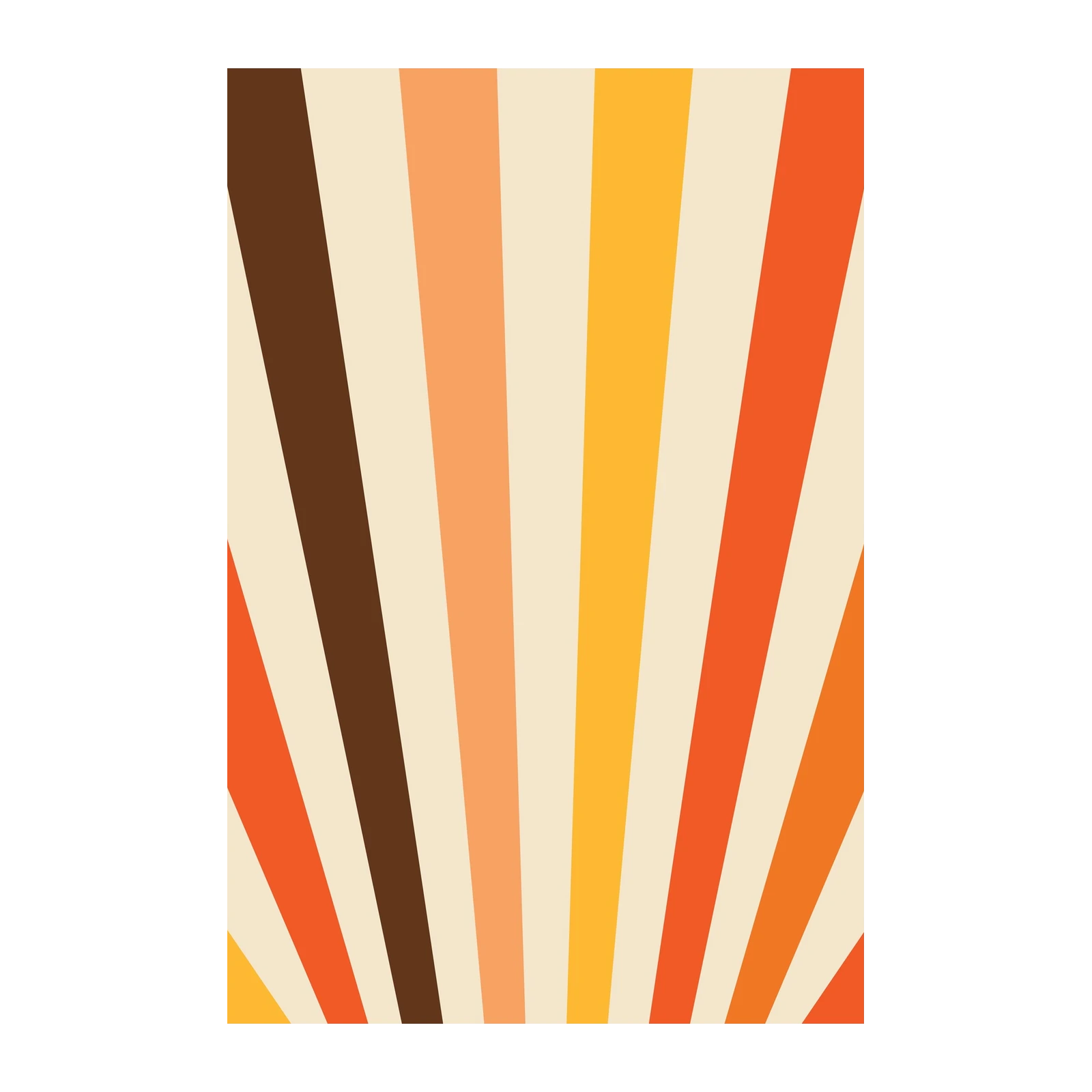 Retro Sunburst Warm Tones Wall Art