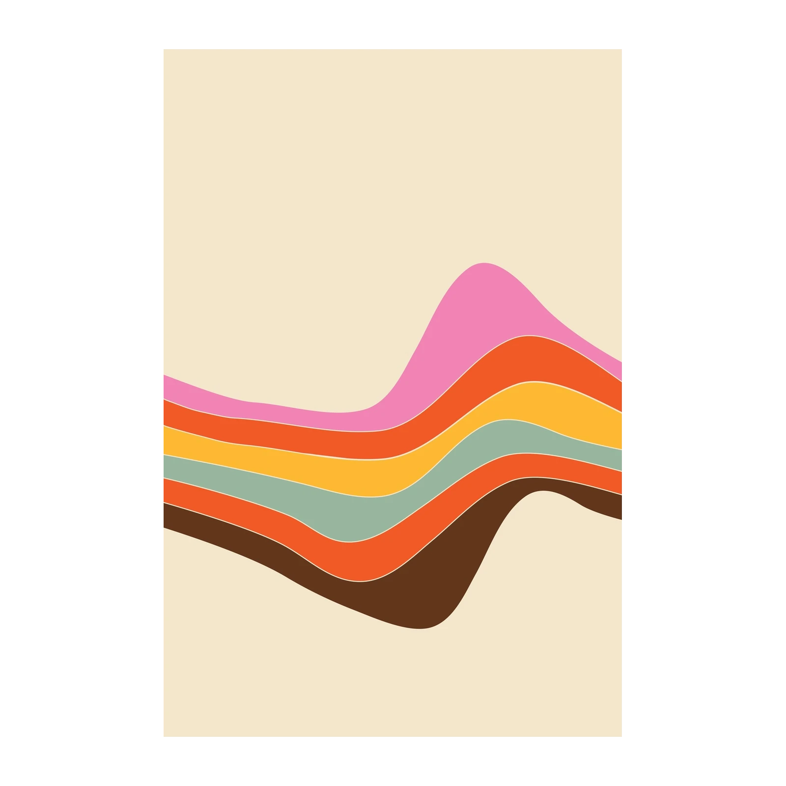 Retro Wave 70s Abstract Wall Art