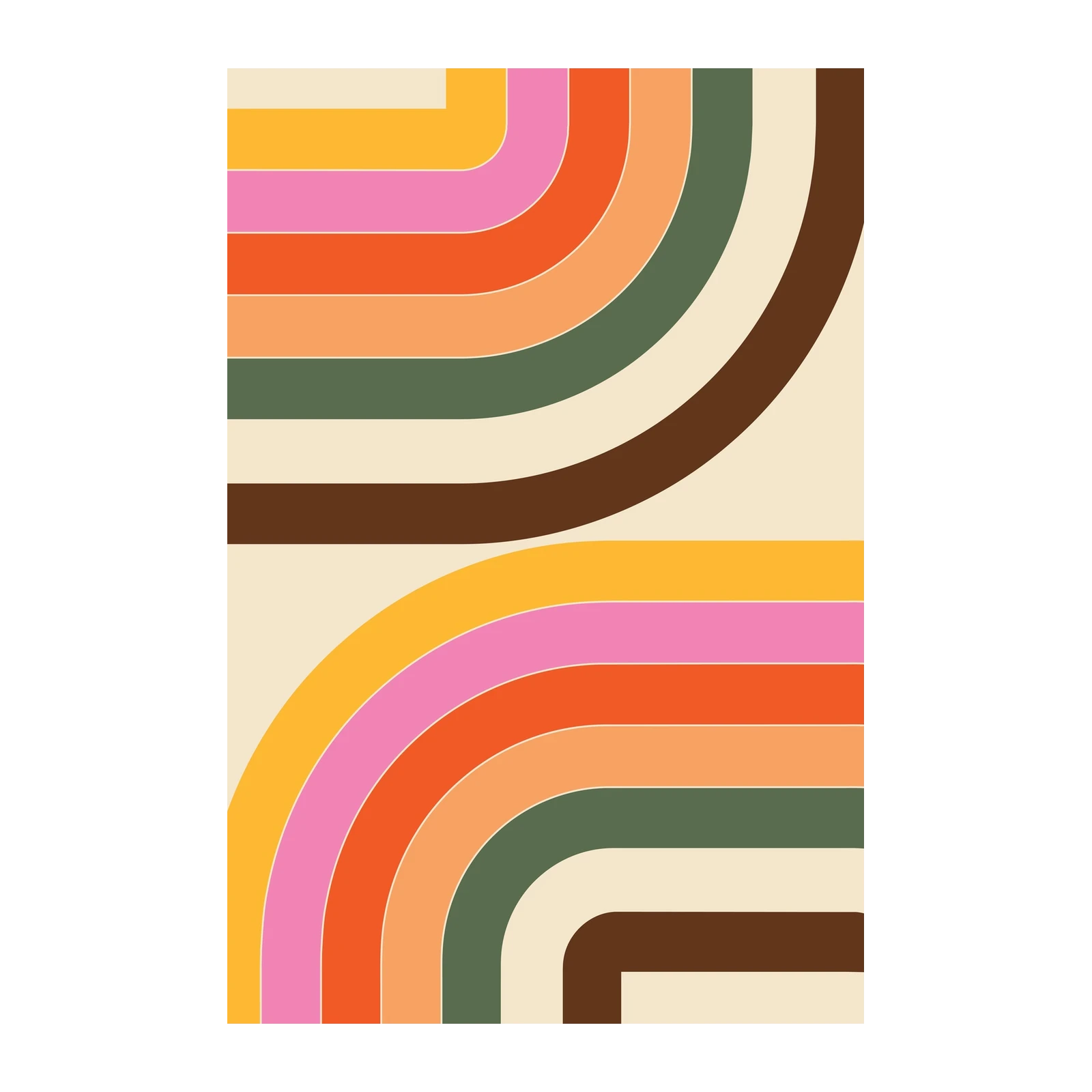 Retro Rainbow Arch Wall Art Wall Art