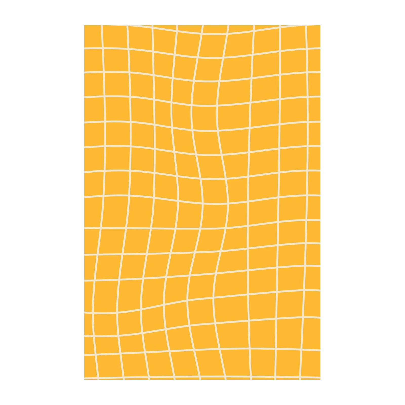 Warped Grid Yellow Abstract Wall Art