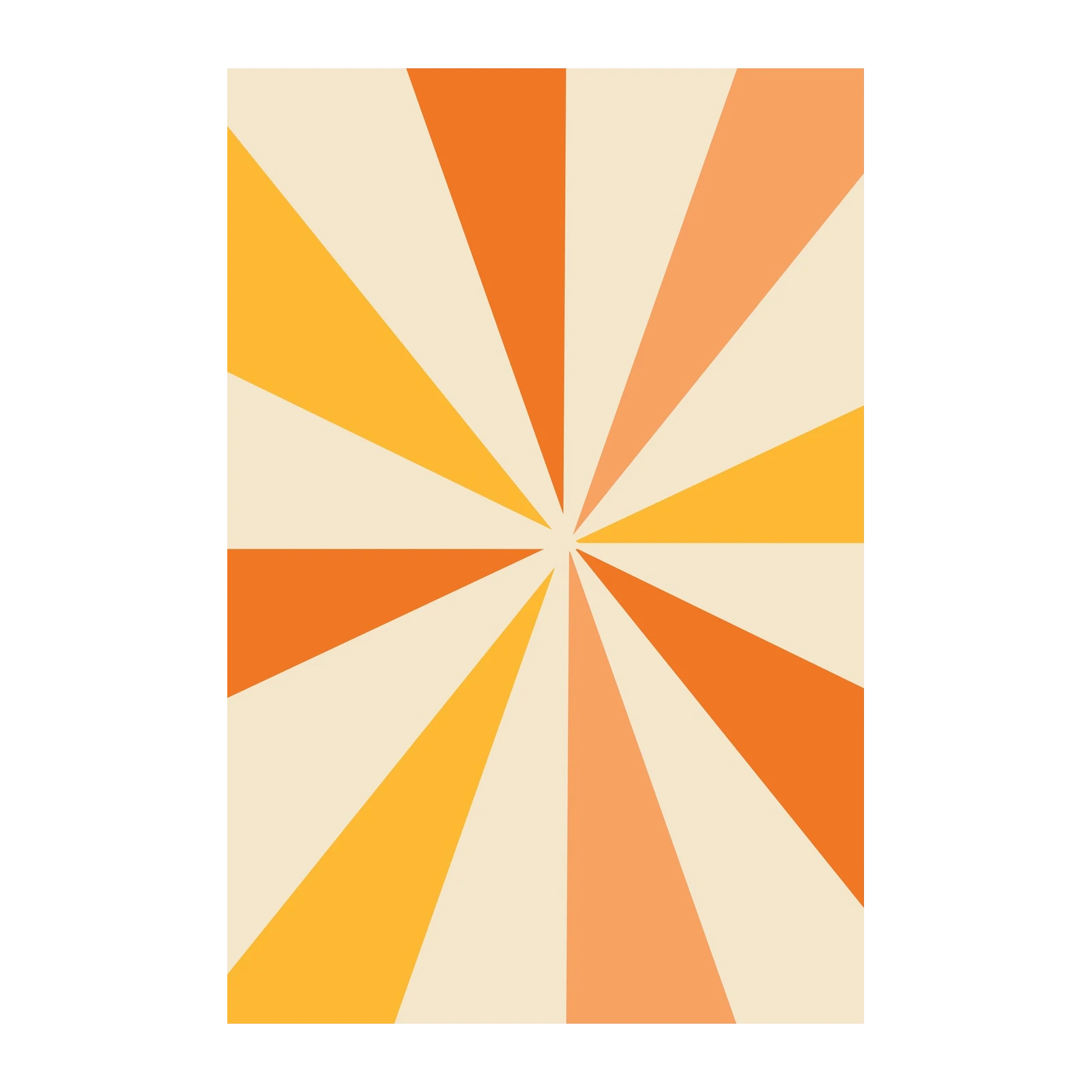Retro Sunburst Wall Art - Boho Orange Yellow Wall Art