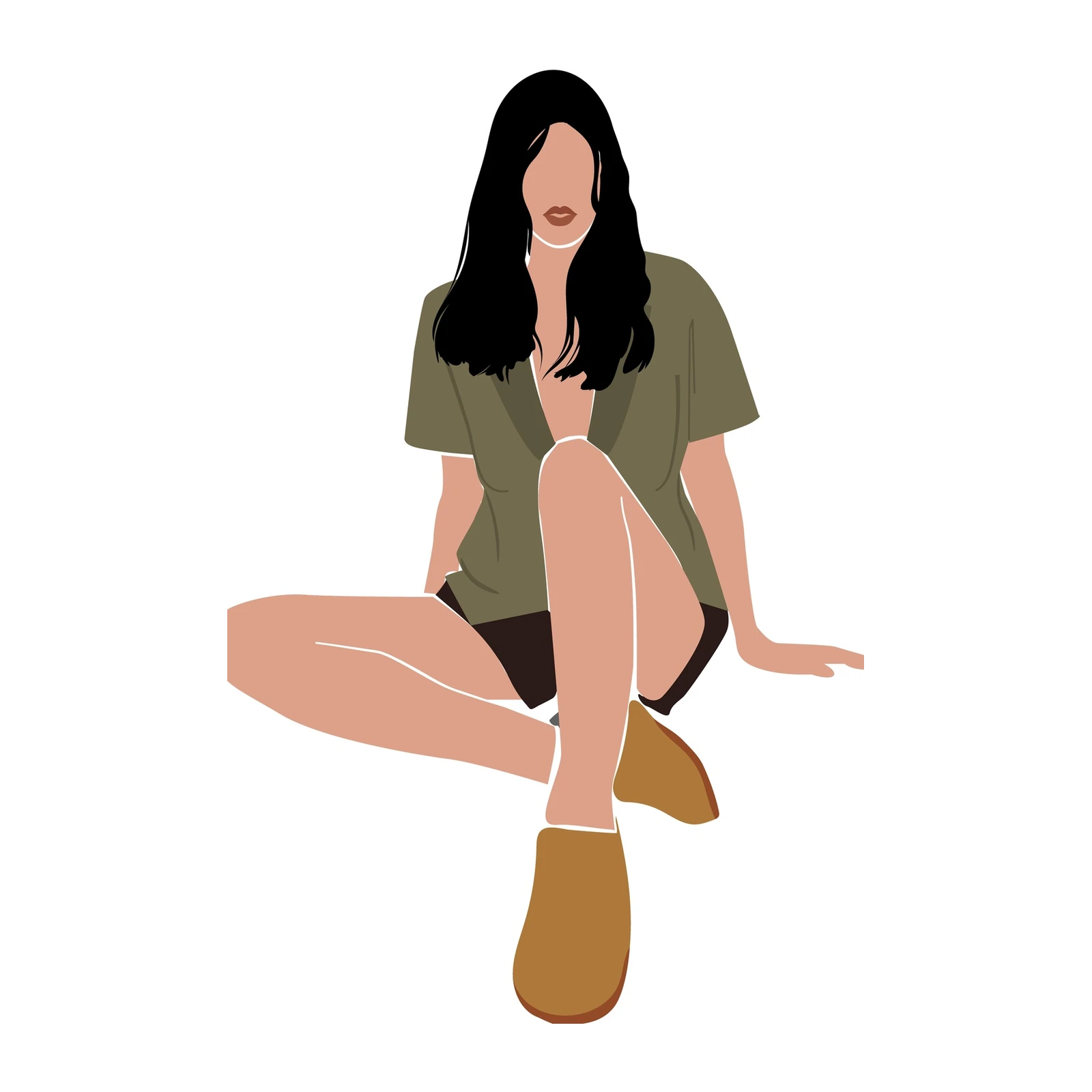 Boho Chic Woman Portrait Wall Art