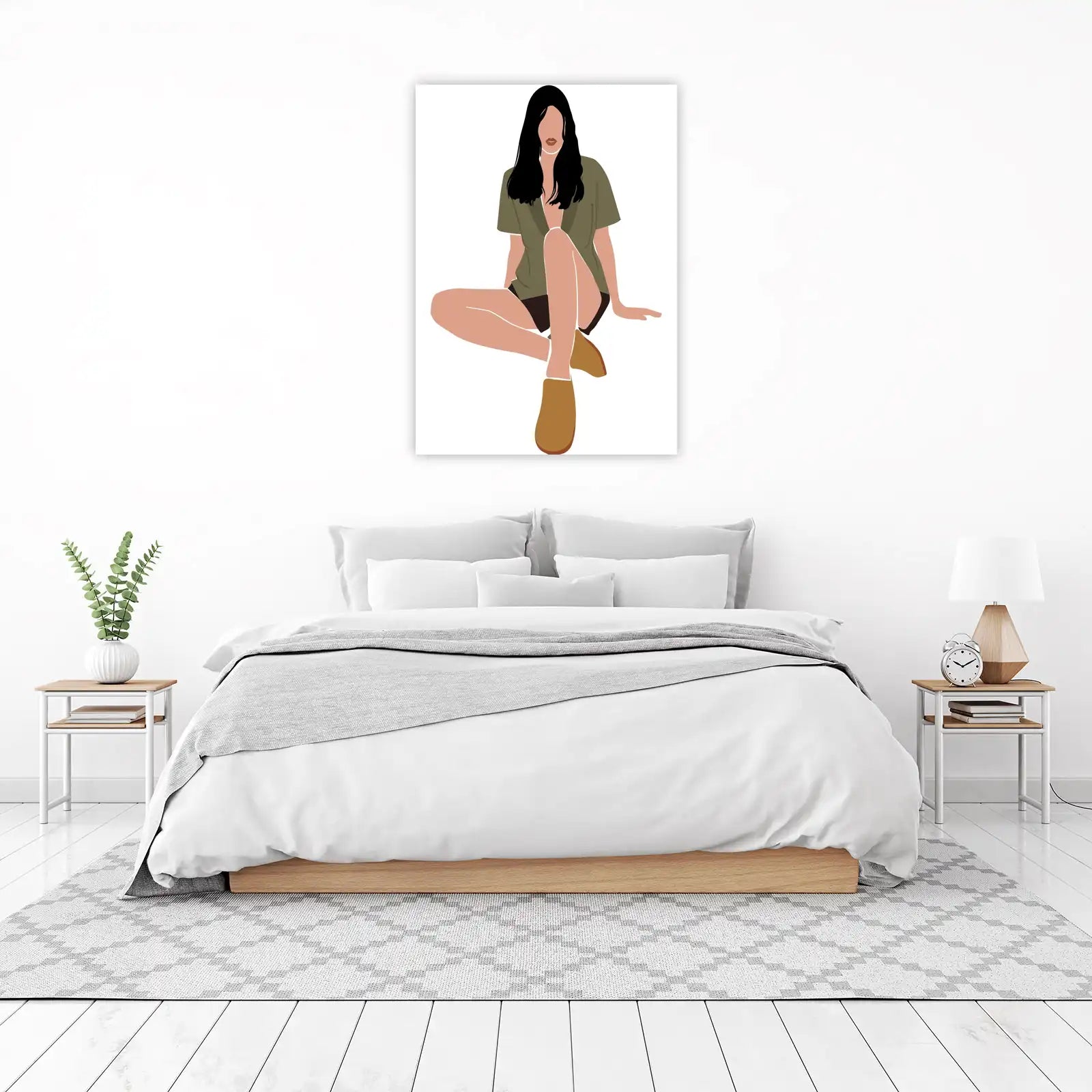 Boho Chic Woman Portrait Wall Art
