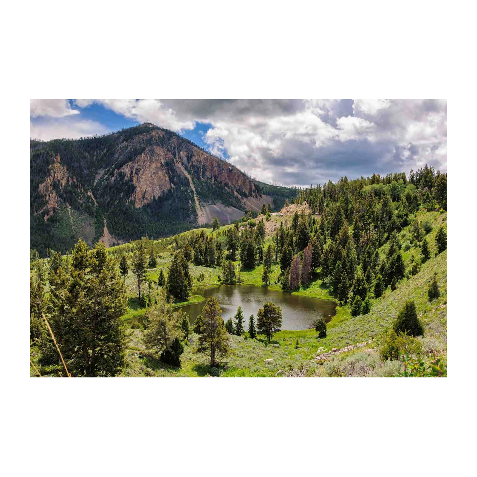 Serene Mountain Lake Landscape Wall Art