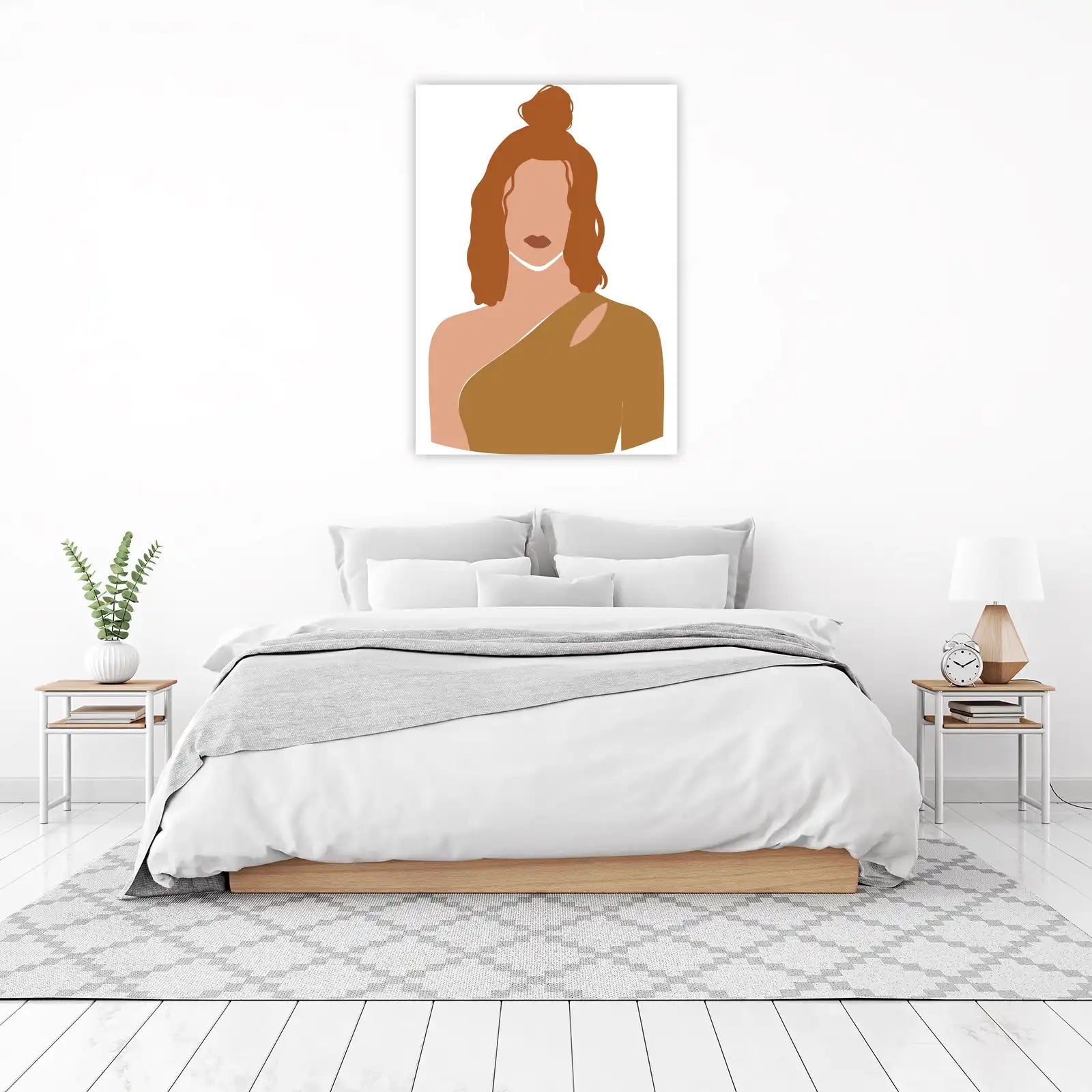 Boho Minimalist Portrait Abstract Wall Art
