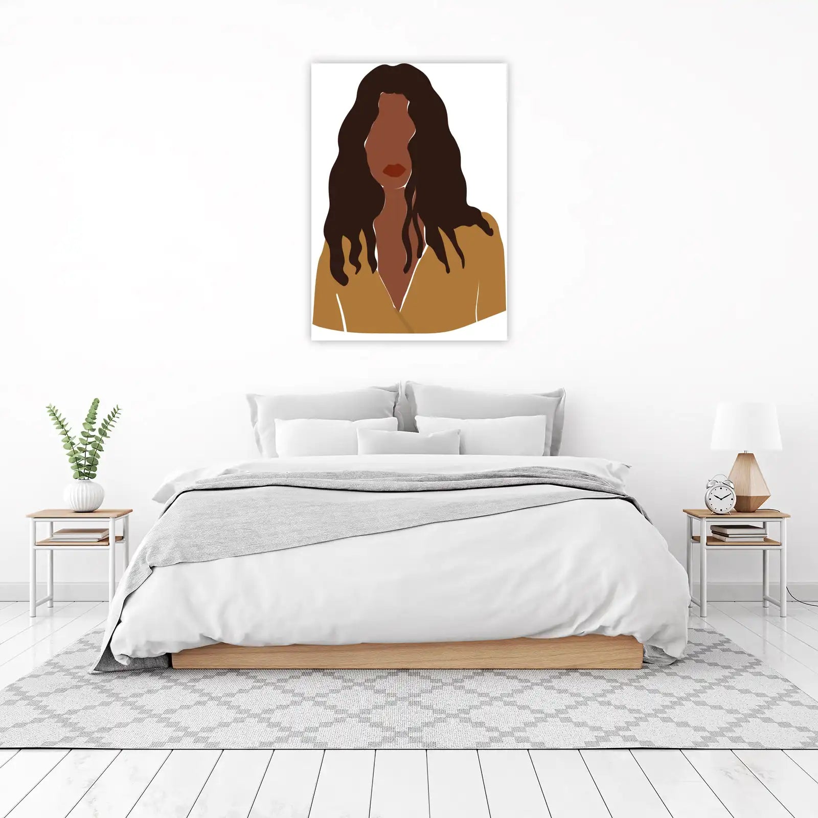 Elegant Woman Portrait Modern Abstract Wall Art