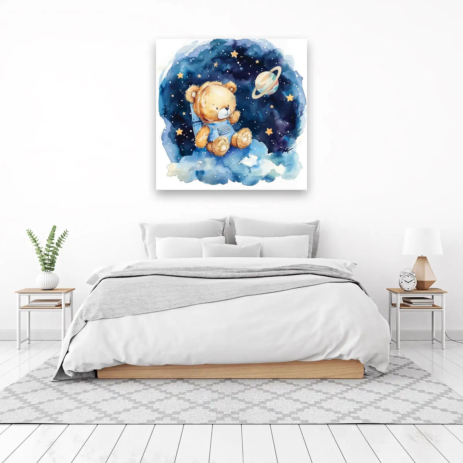Astronaut Teddy Bear Space Adventure Wall Art