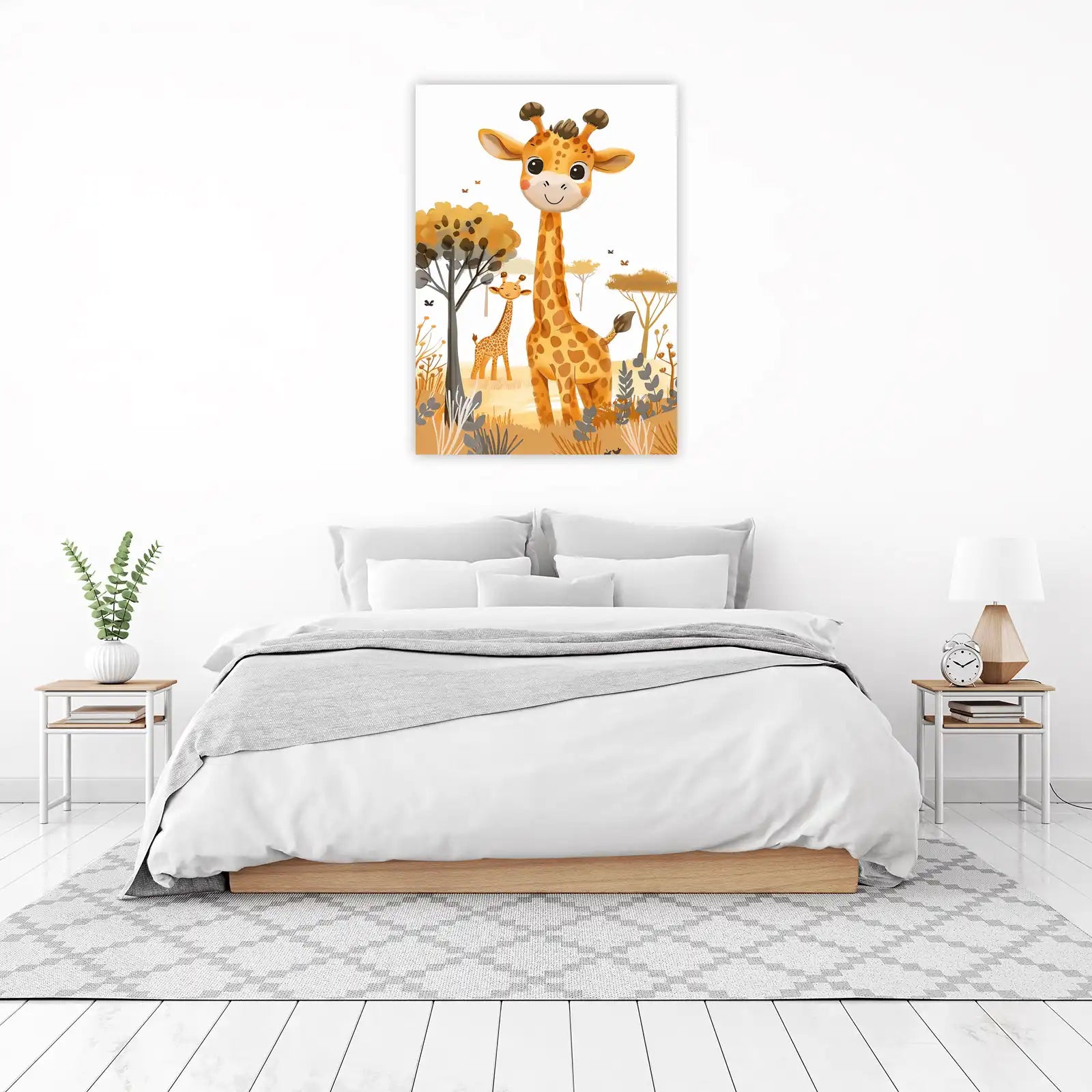 Adorable Giraffe Family Safari Wall Art