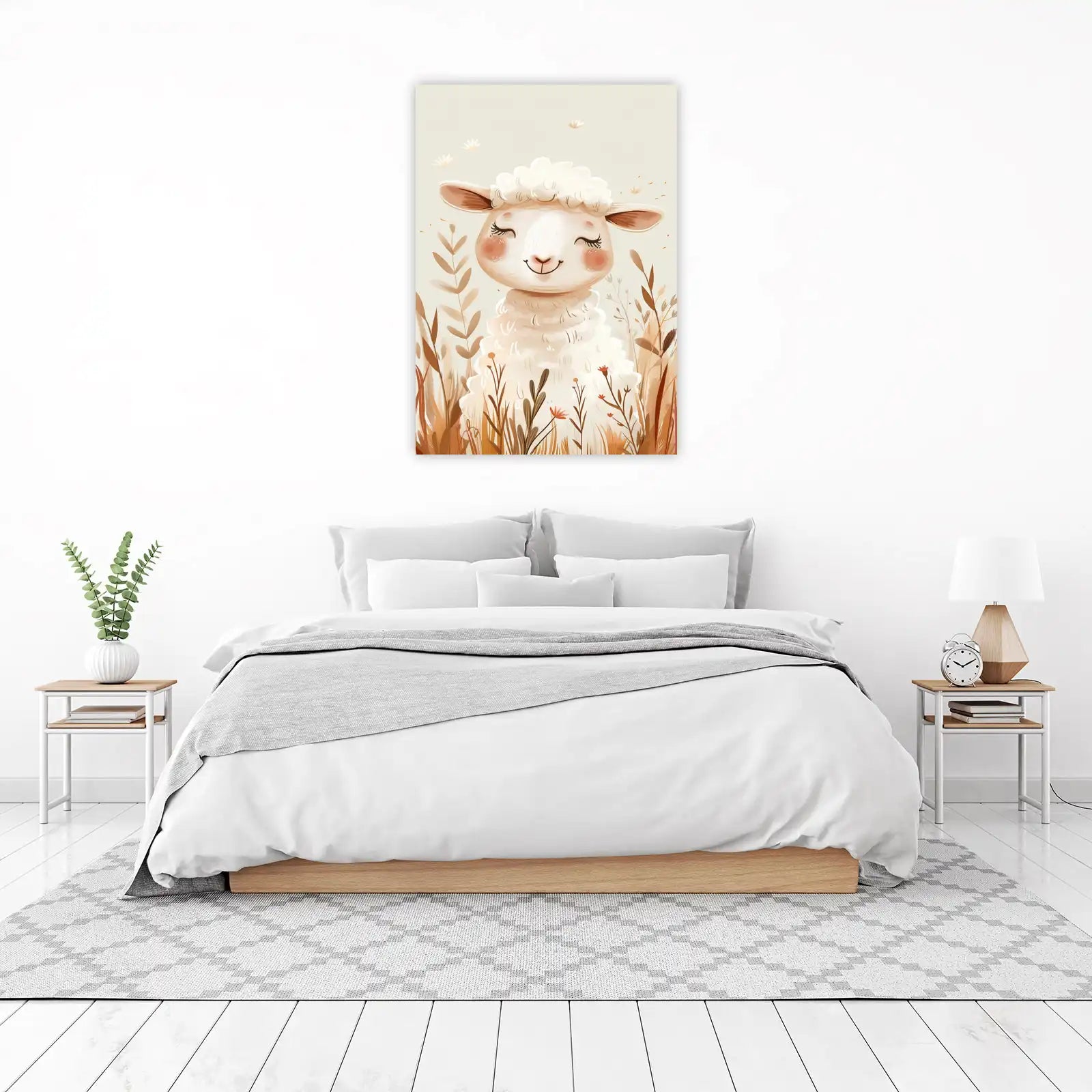 Cute Sheep Meadow Dream Wall Art