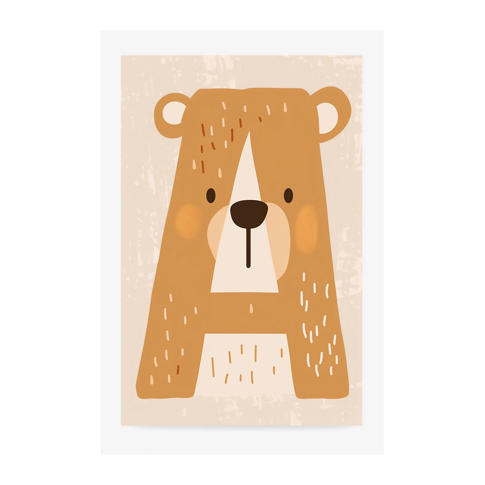 Cute Bear Alphabet 'A' Wall Art for Kids Room