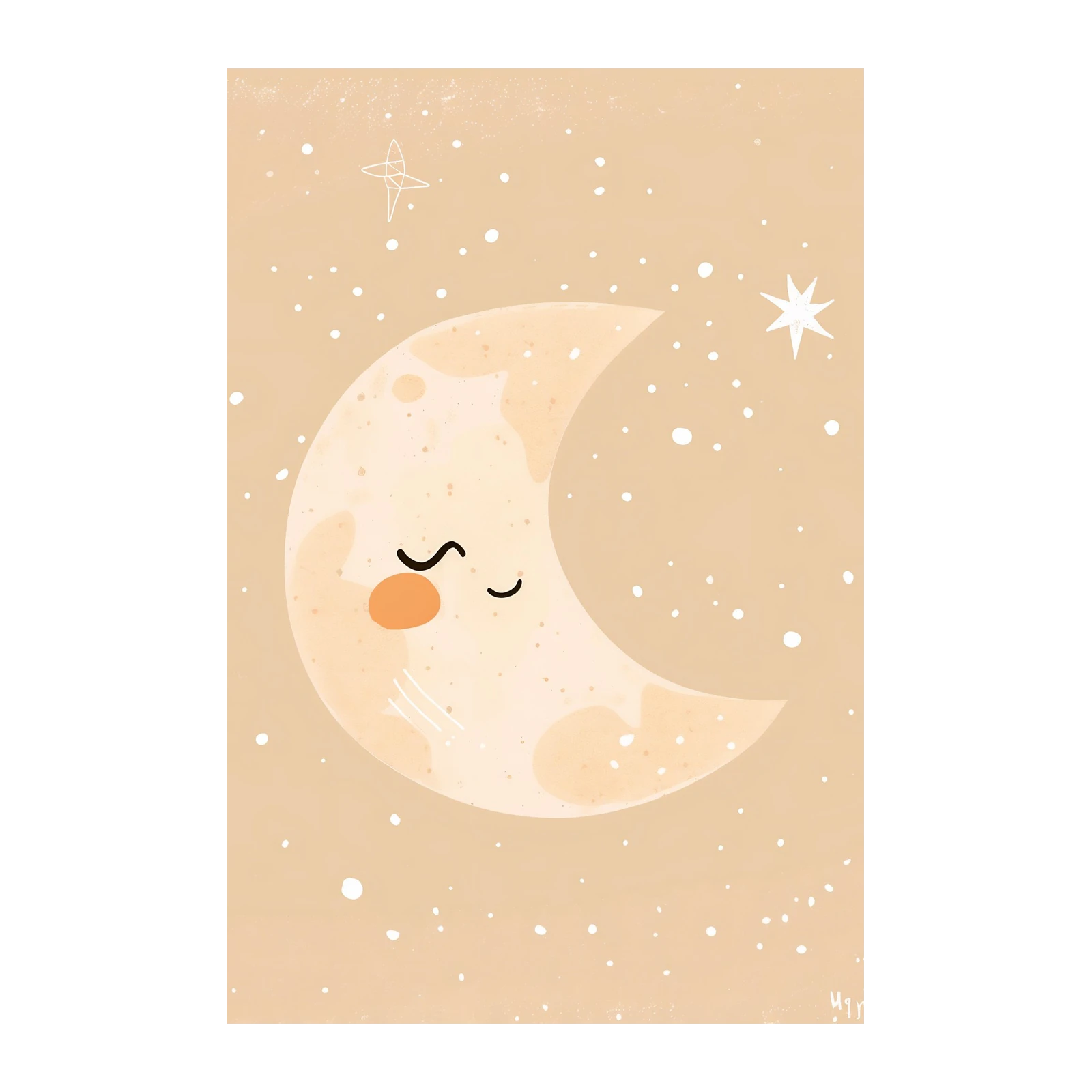 Dreamy Crescent Moon Nursery Wall Art Wall Art