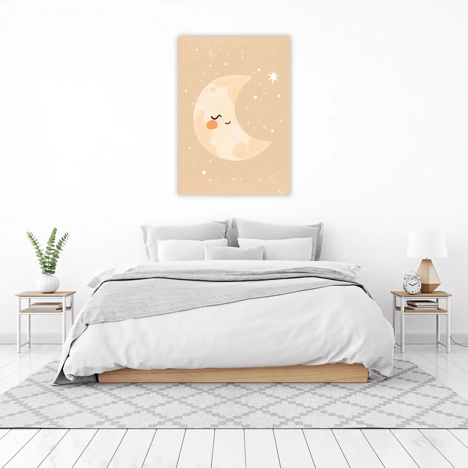 Dreamy Crescent Moon Nursery Wall Art Wall Art