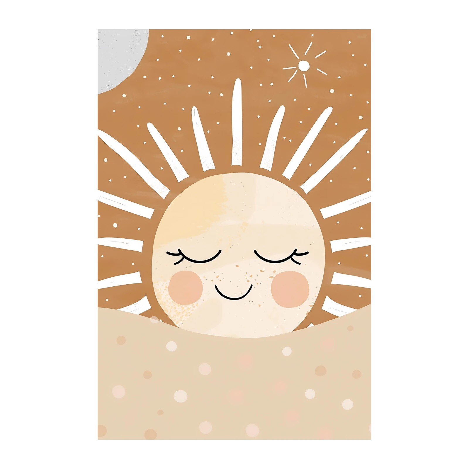 Boho Cute Sun Nursery Wall Art