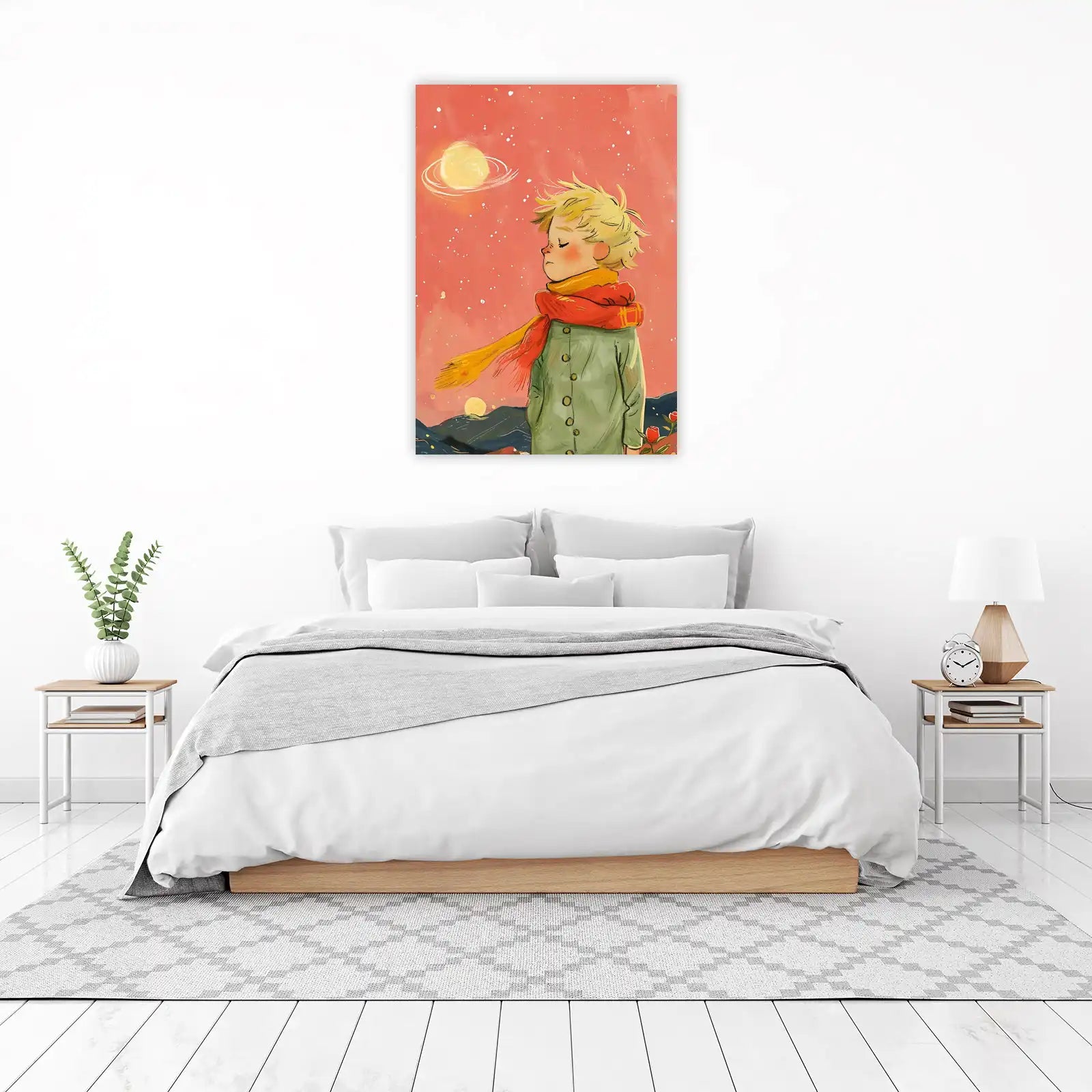 Whimsical Little Prince & Planet Wall Art