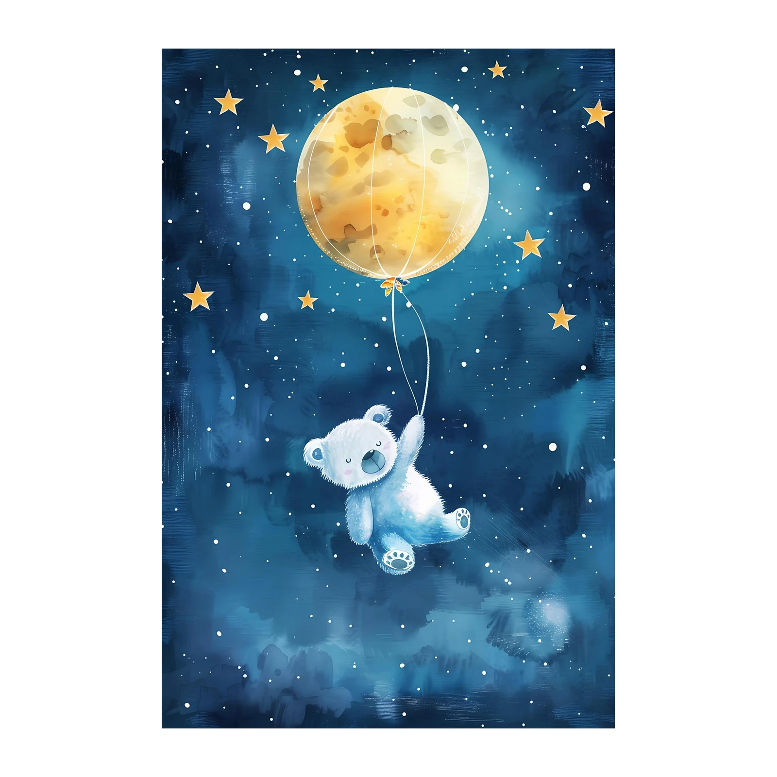 Dreamy Bear Moon Ride Wall Art