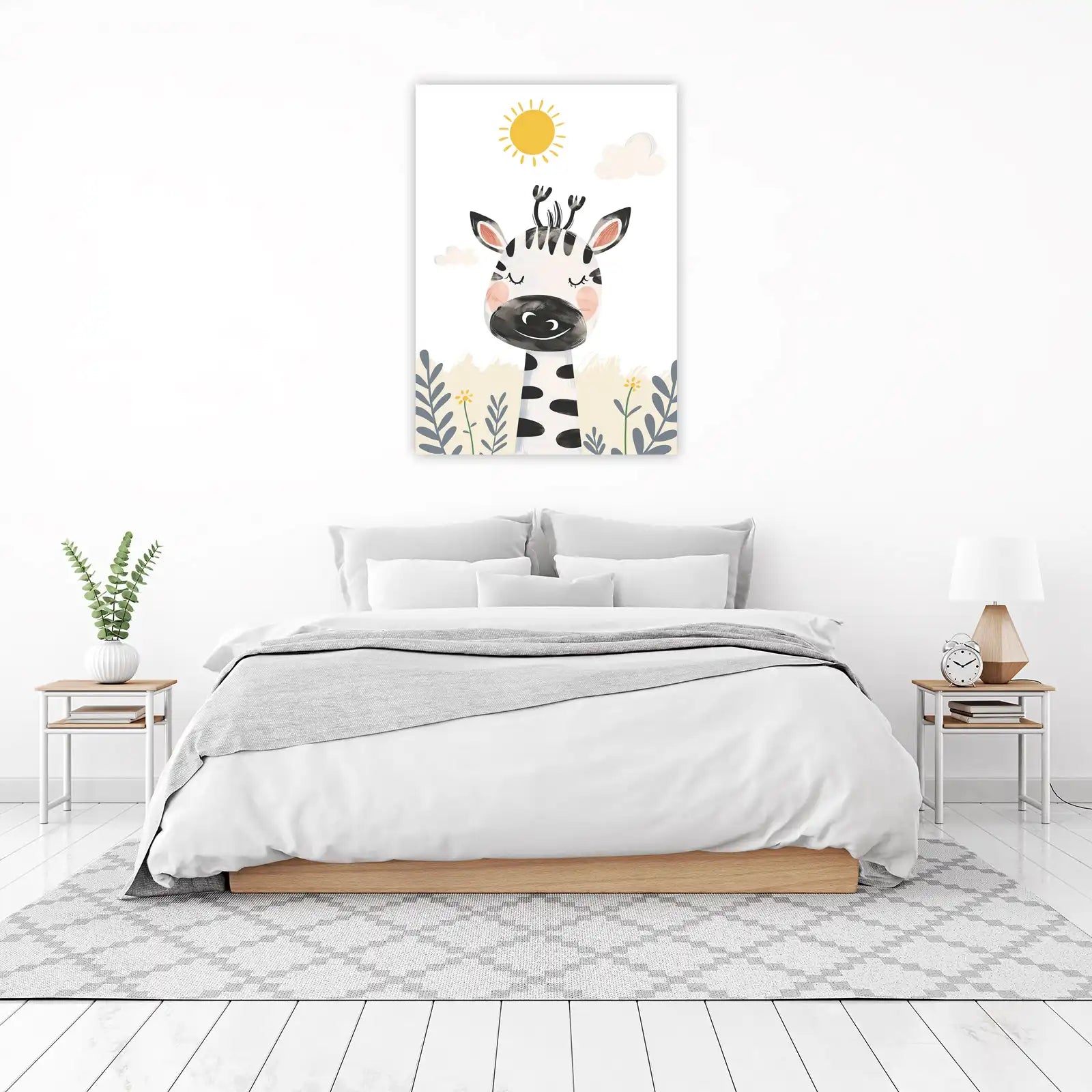 Cute Zebra & Sun Nursery Wall Art Wall Art