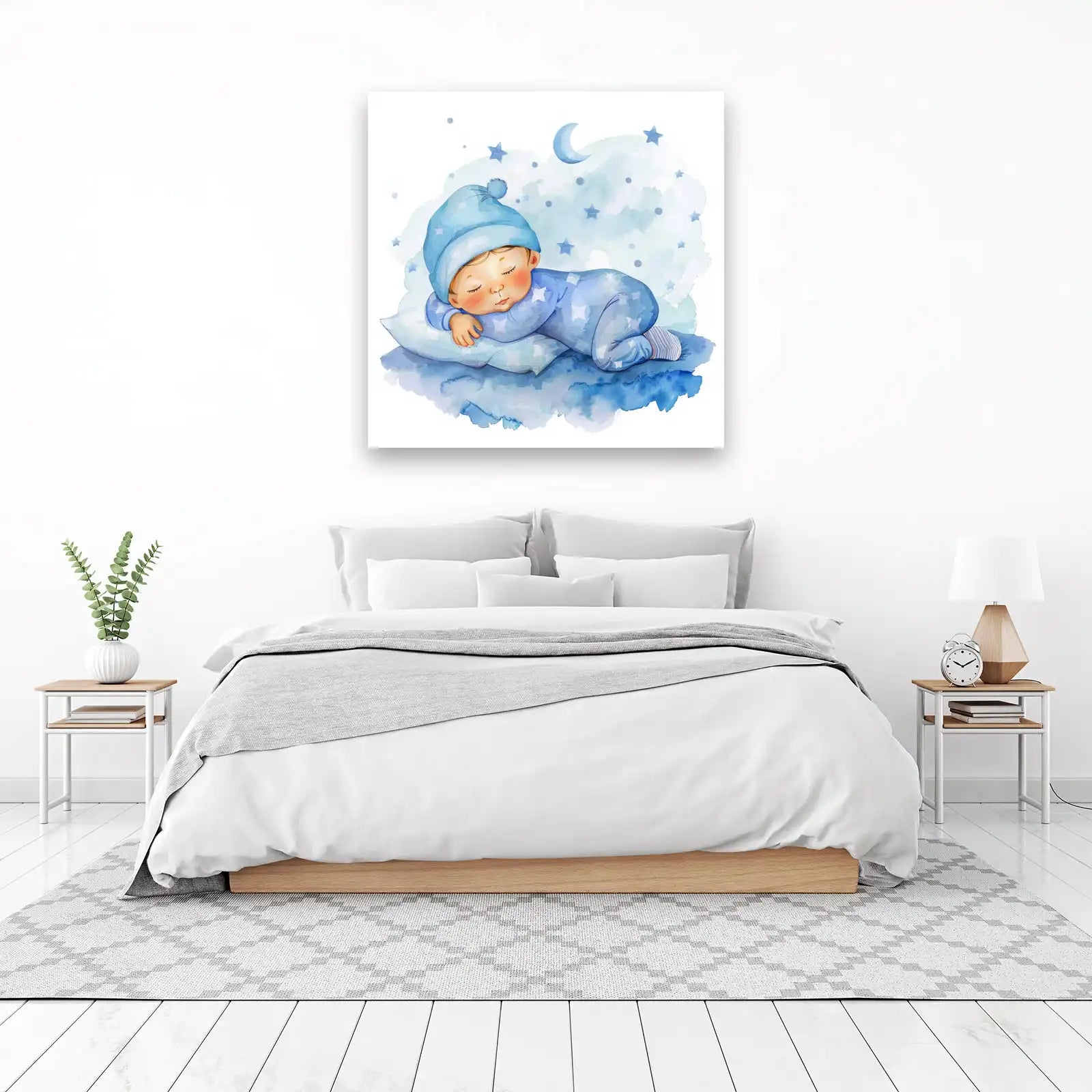 Dreamy Baby Sleepy Starry Night Wall Art