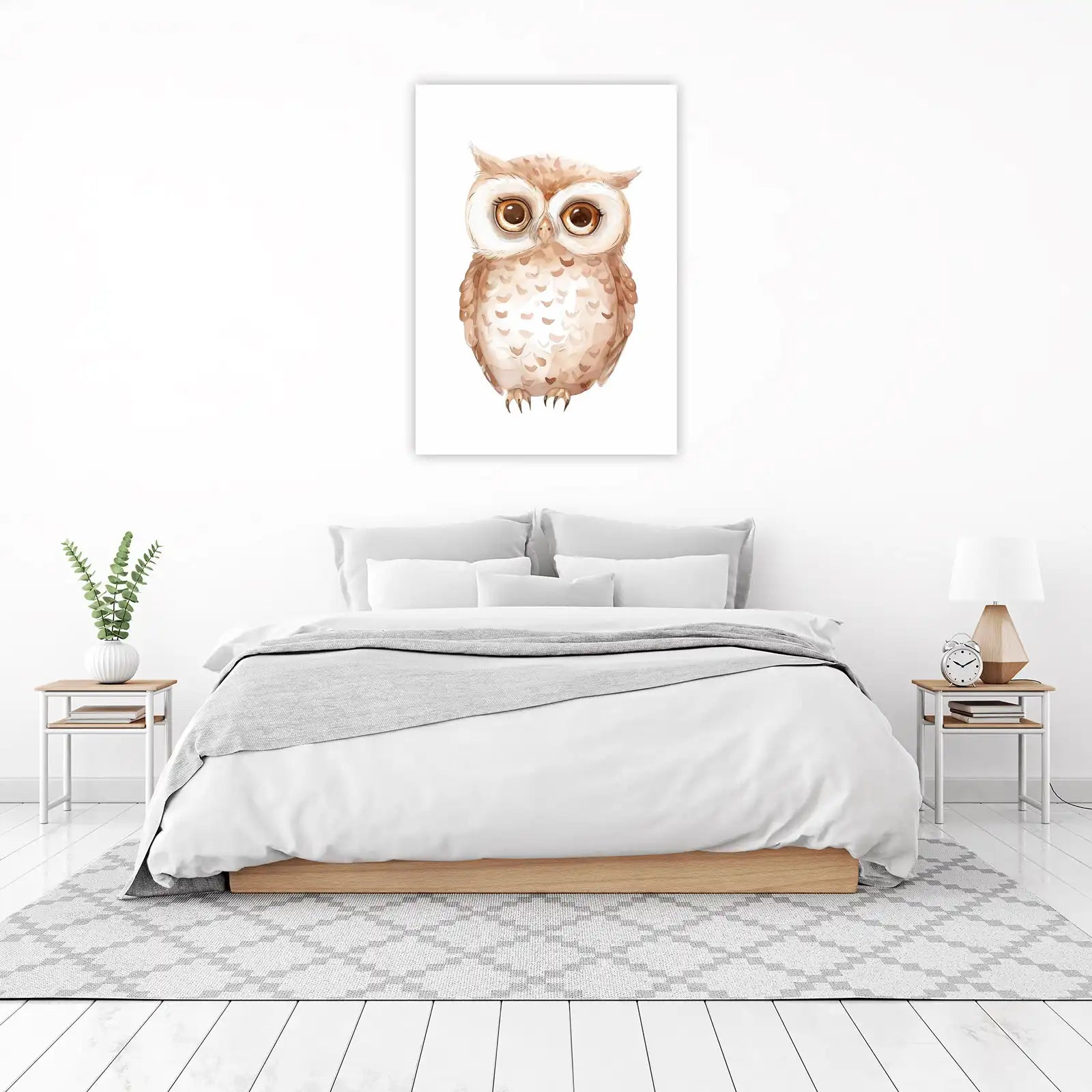 Adorable Watercolor Owl Wall Art for Nursery