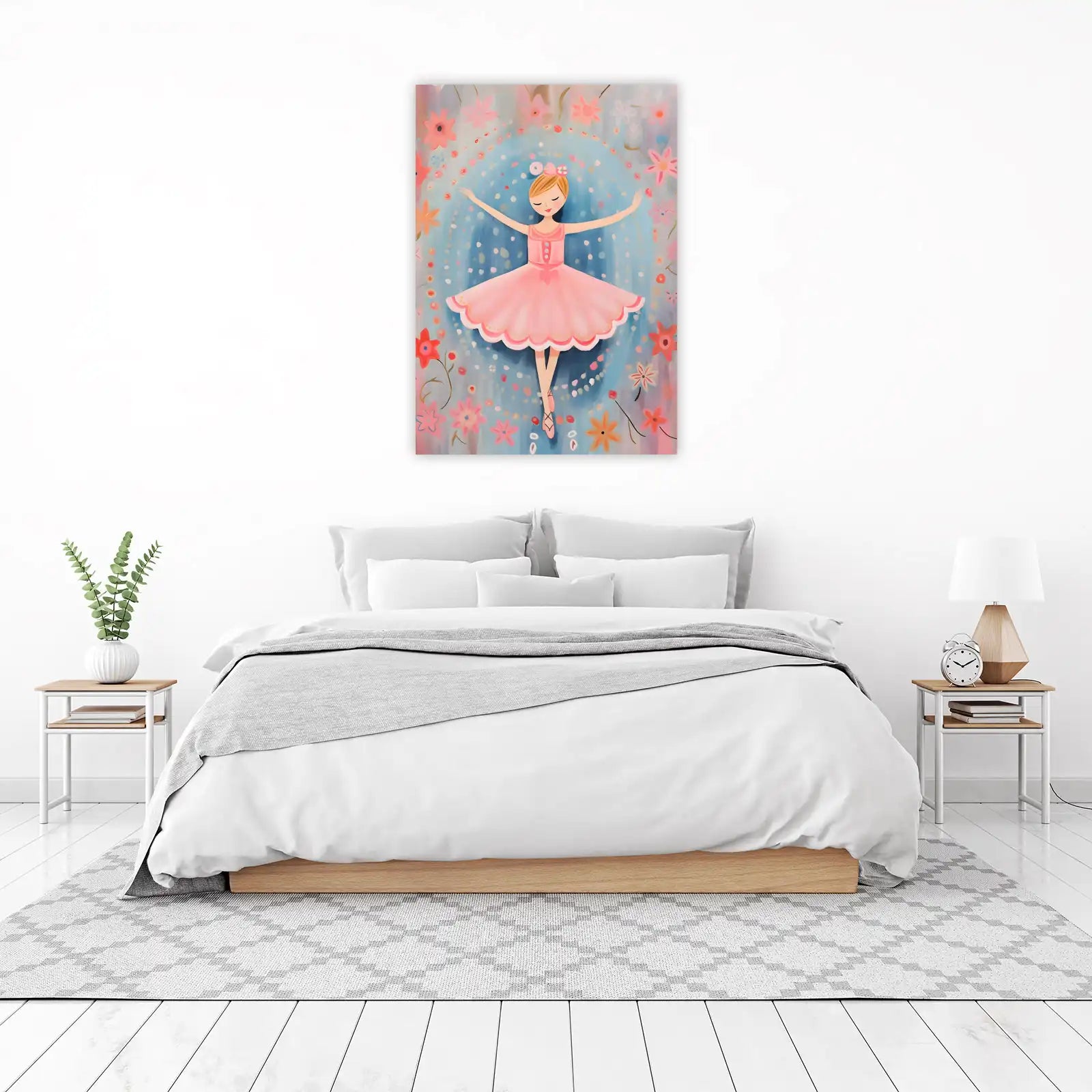 Dreamy Ballerina Floral Bliss Wall Art