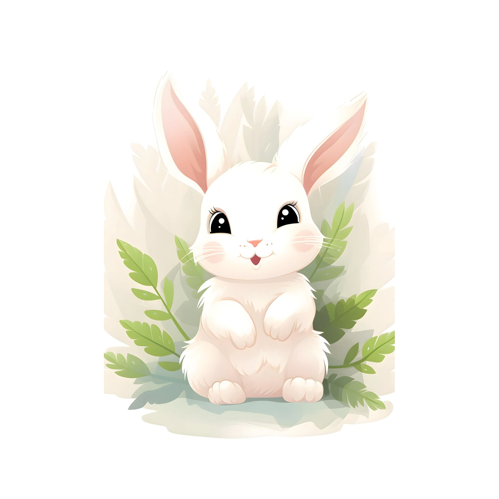 Adorable Bunny & Greenery Wall Art