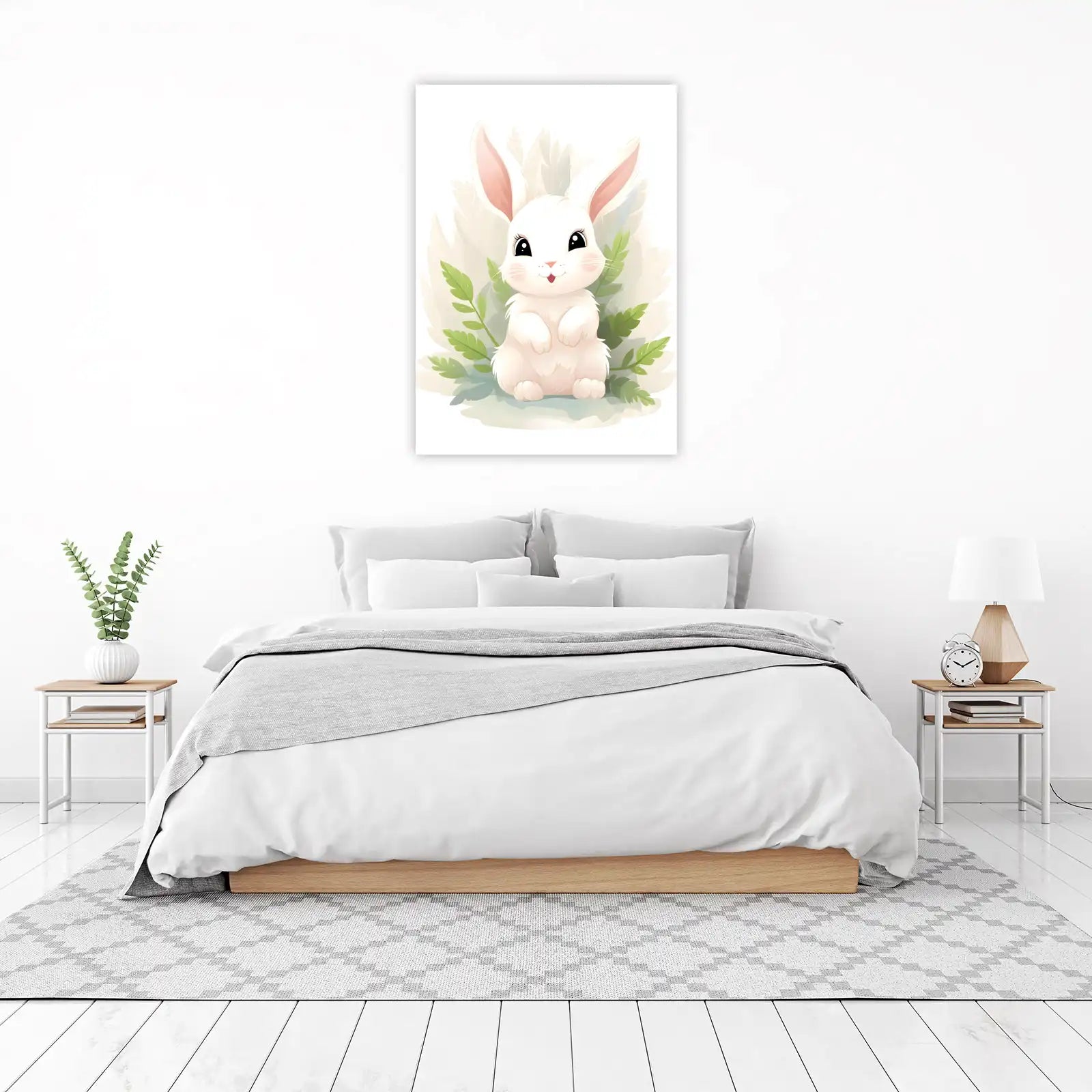 Adorable Bunny & Greenery Wall Art